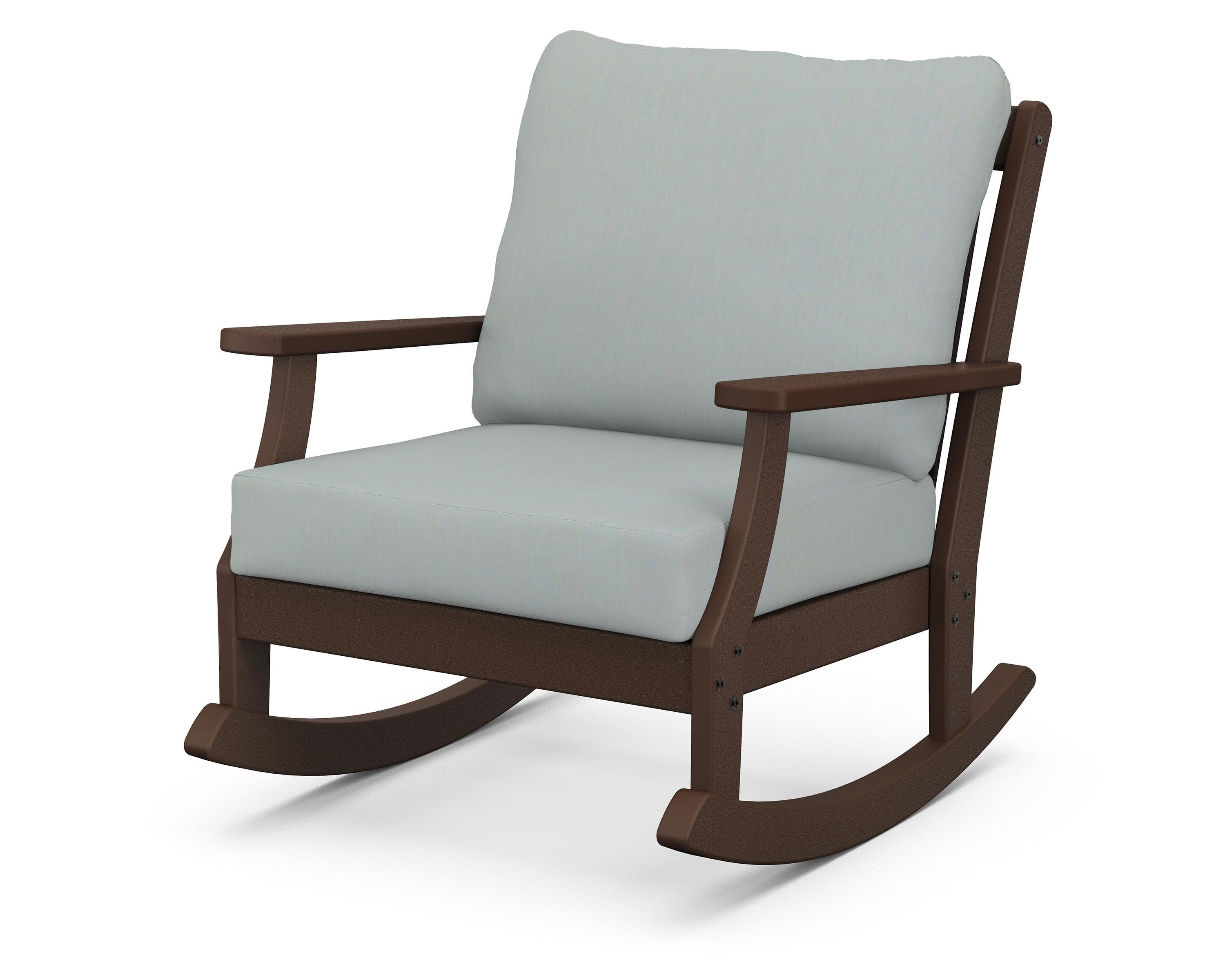Braxton Deep Seating Rocking Chair in Mahogany / Spa