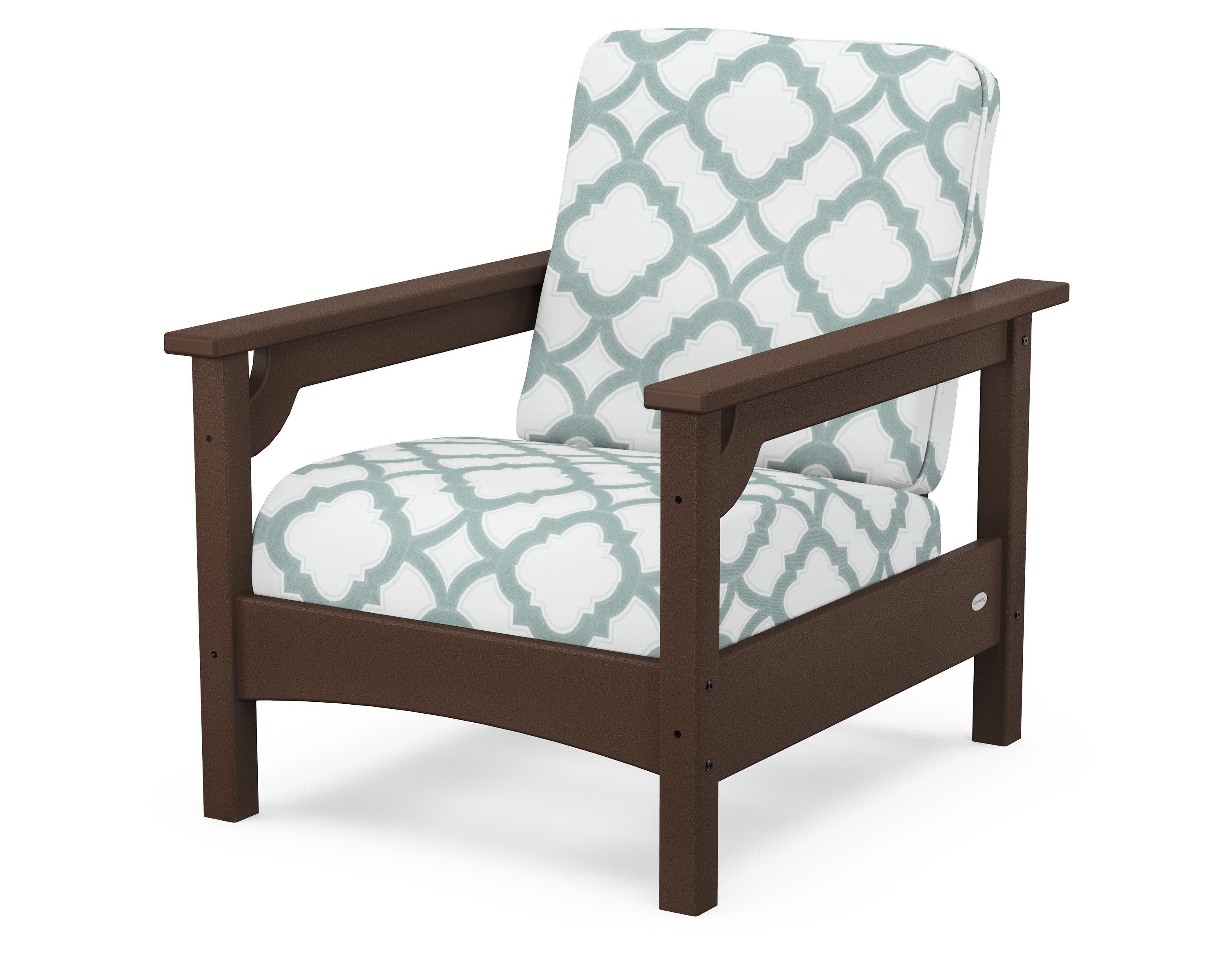 Club Chair in Mahogany / Trellis Glacier Spa