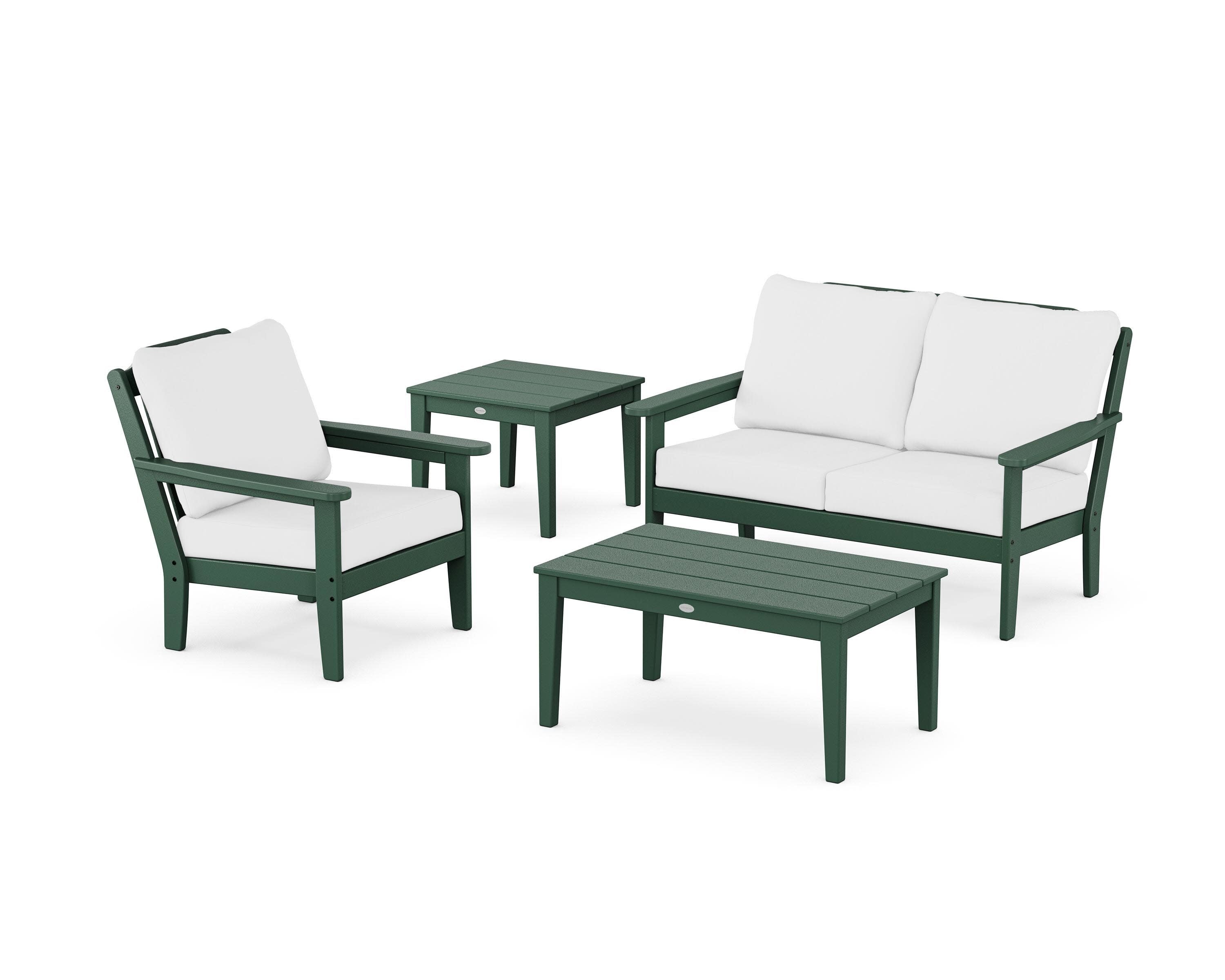 Wovendale 4-Piece Deep Seating Set in Green / Natural