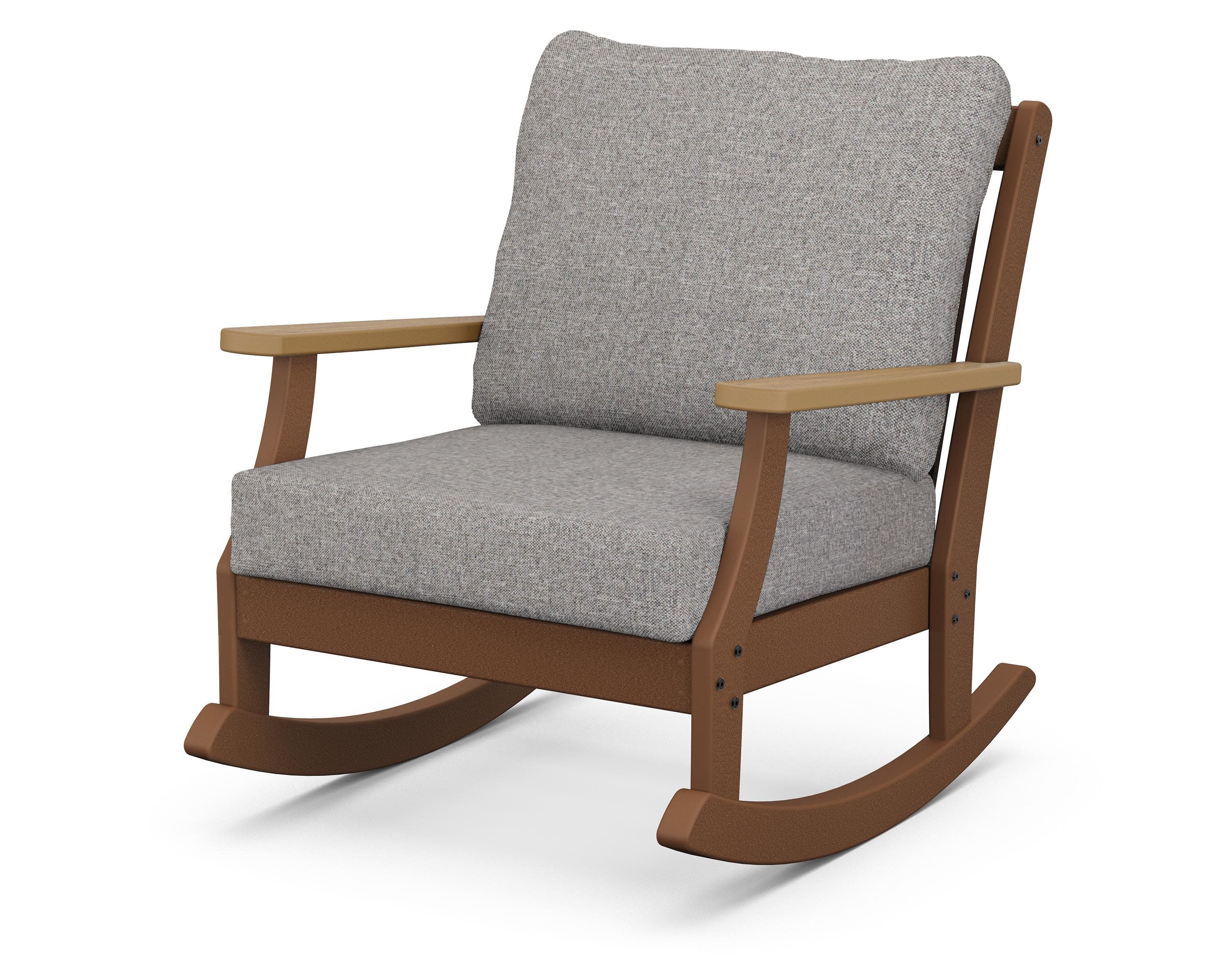Braxton Deep Seating Rocking Chair in Teak / Natural / Grey Mist