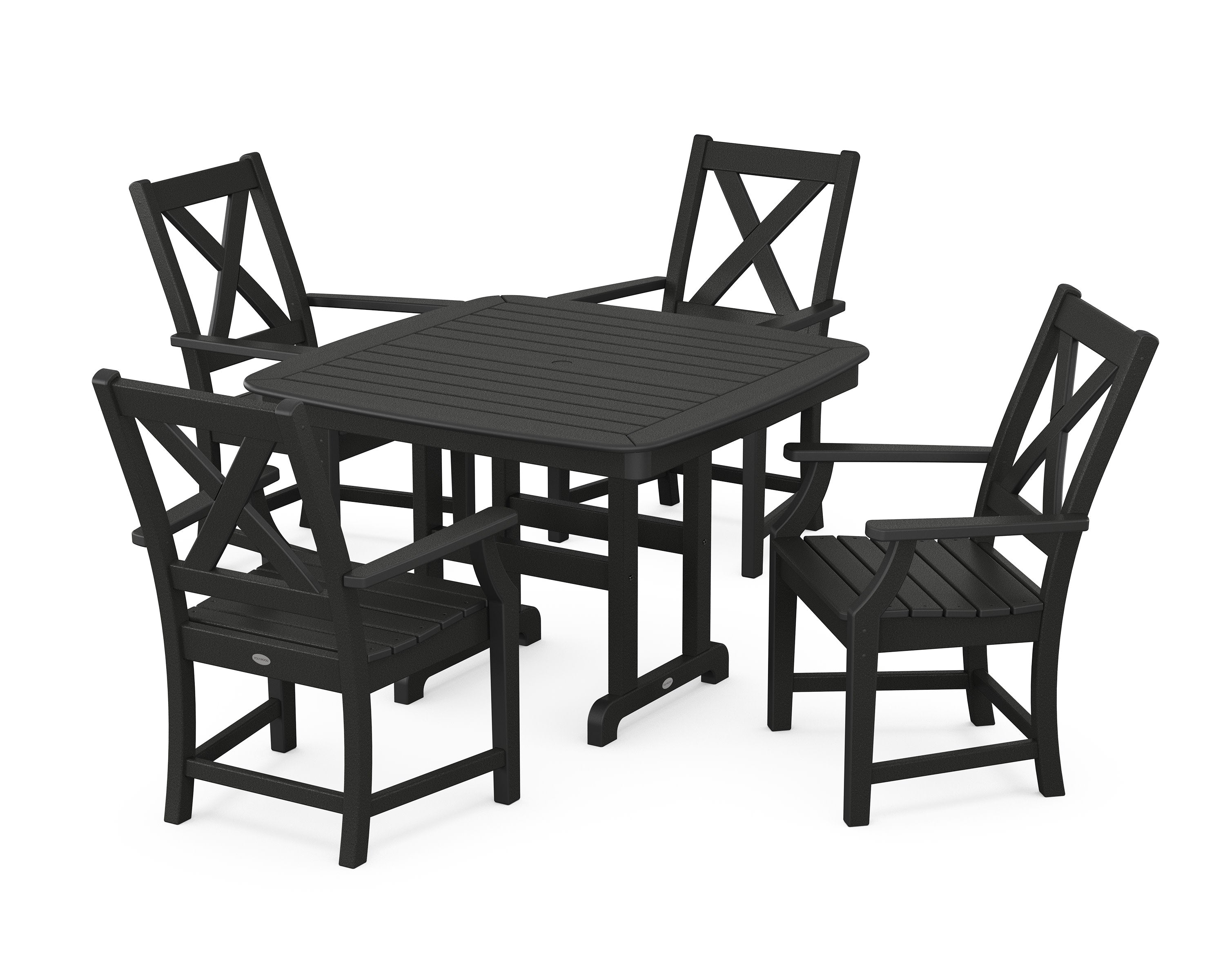 Braxton 5-Piece Dining Set with Trestle Legs in Black