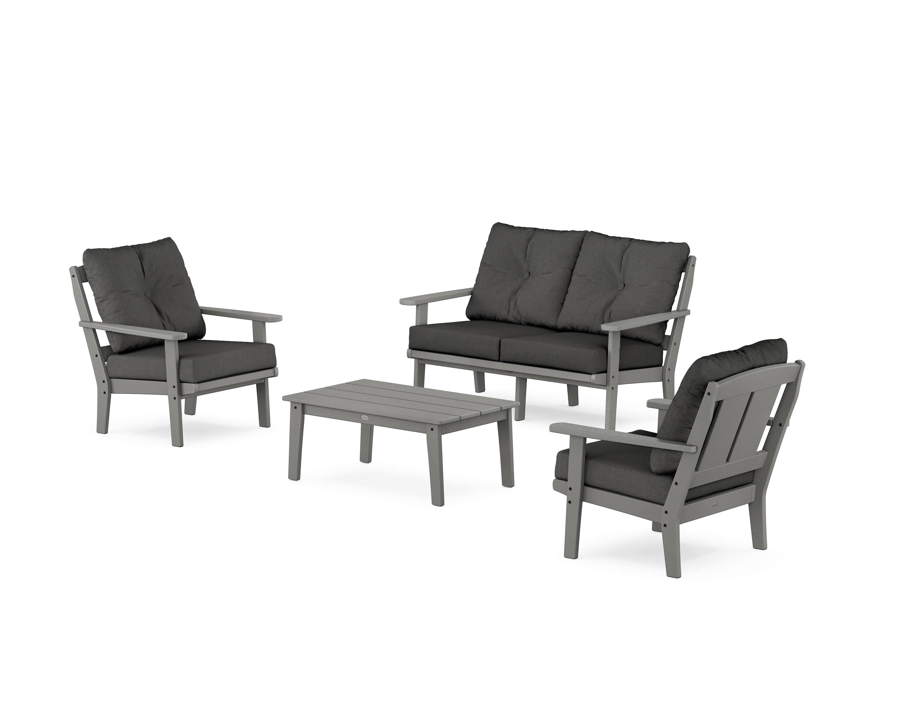 Mission 4-Piece Deep Seating Set with Loveseat in Slate Grey / Spectrum Carbon