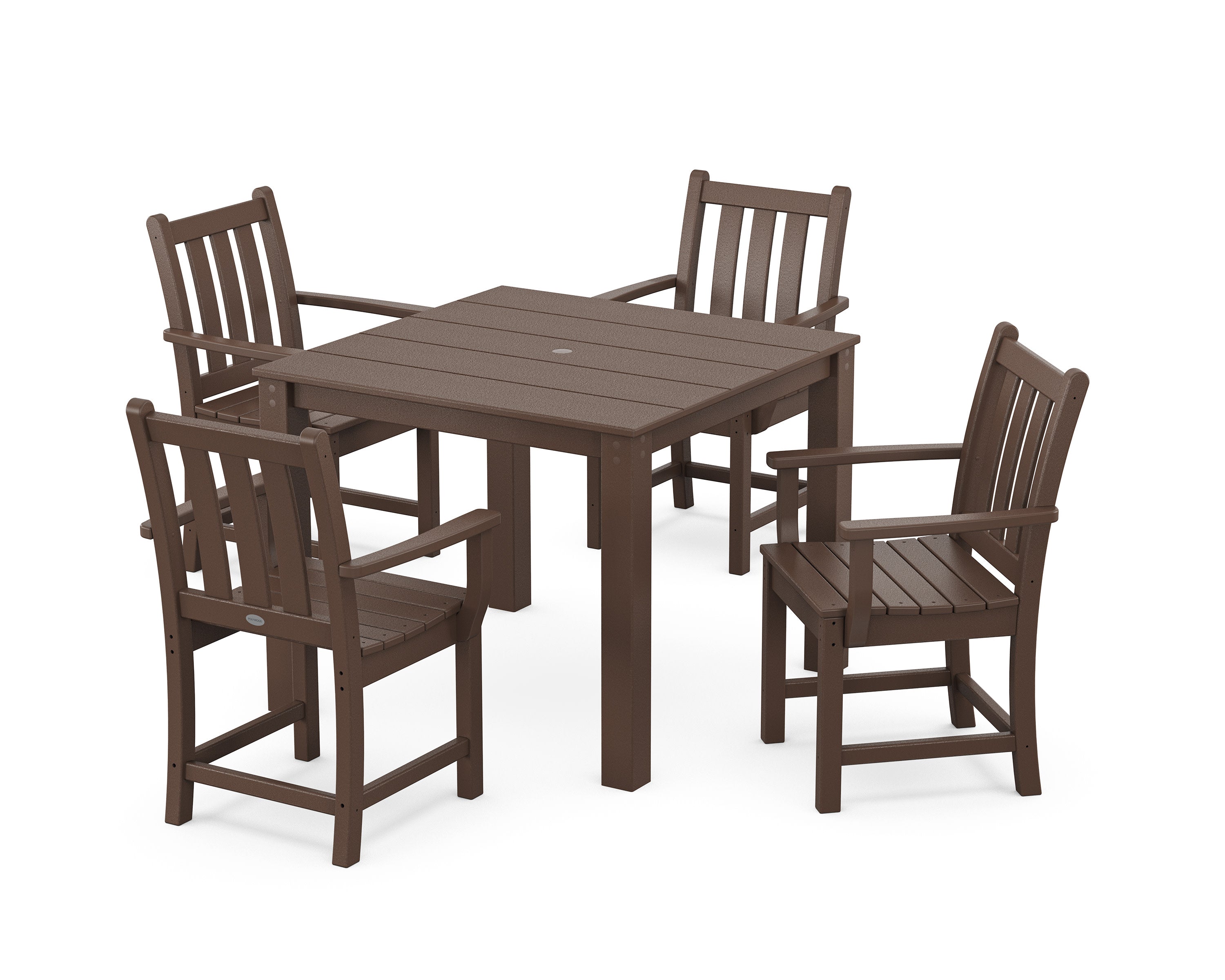 Traditional Garden 5-Piece Parsons Dining Set in Mahogany