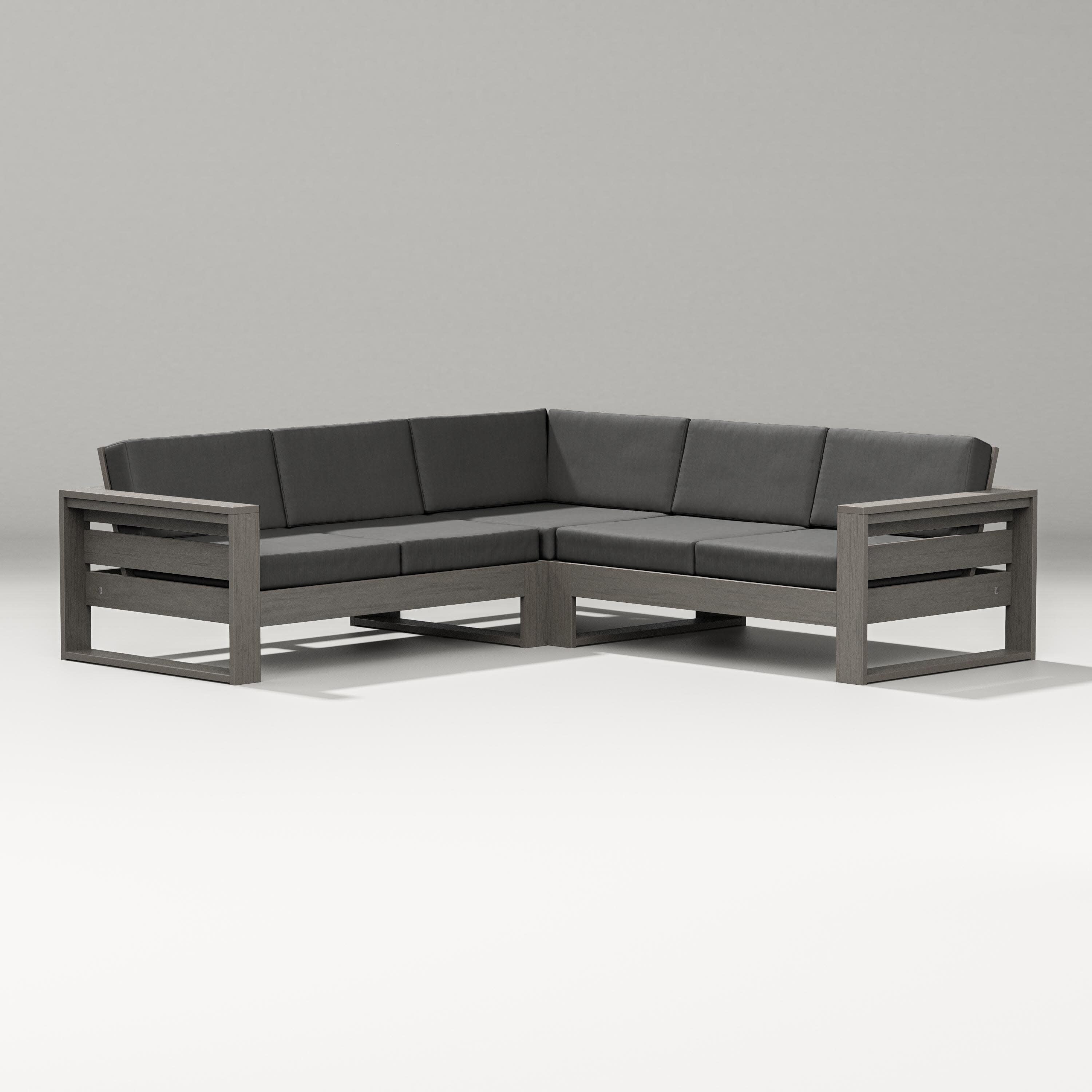 Latitude Corner Sectional in Driftwood / Spectrum Carbon
