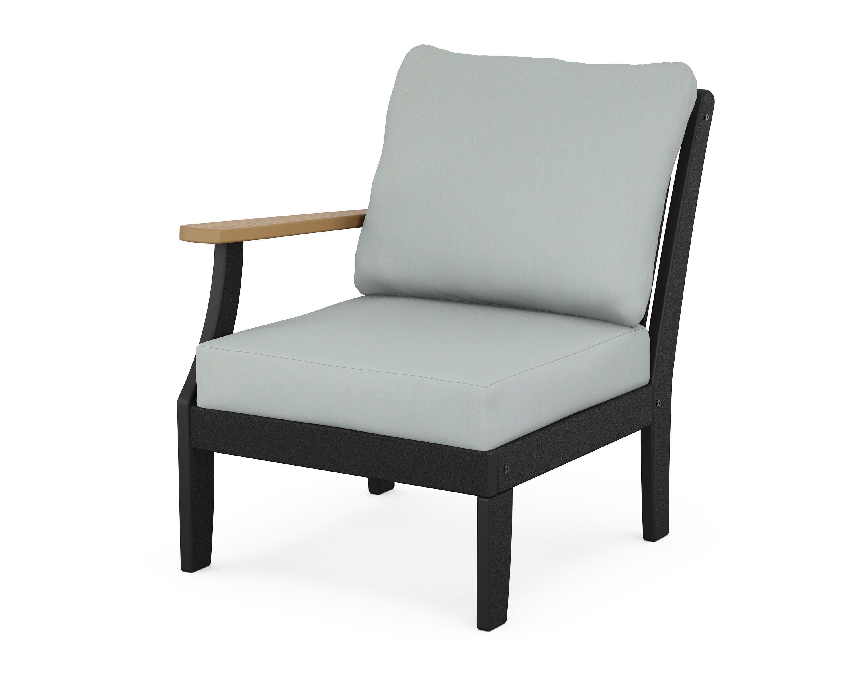 Braxton Modular Left Arm Chair in Black / Natural / Spa