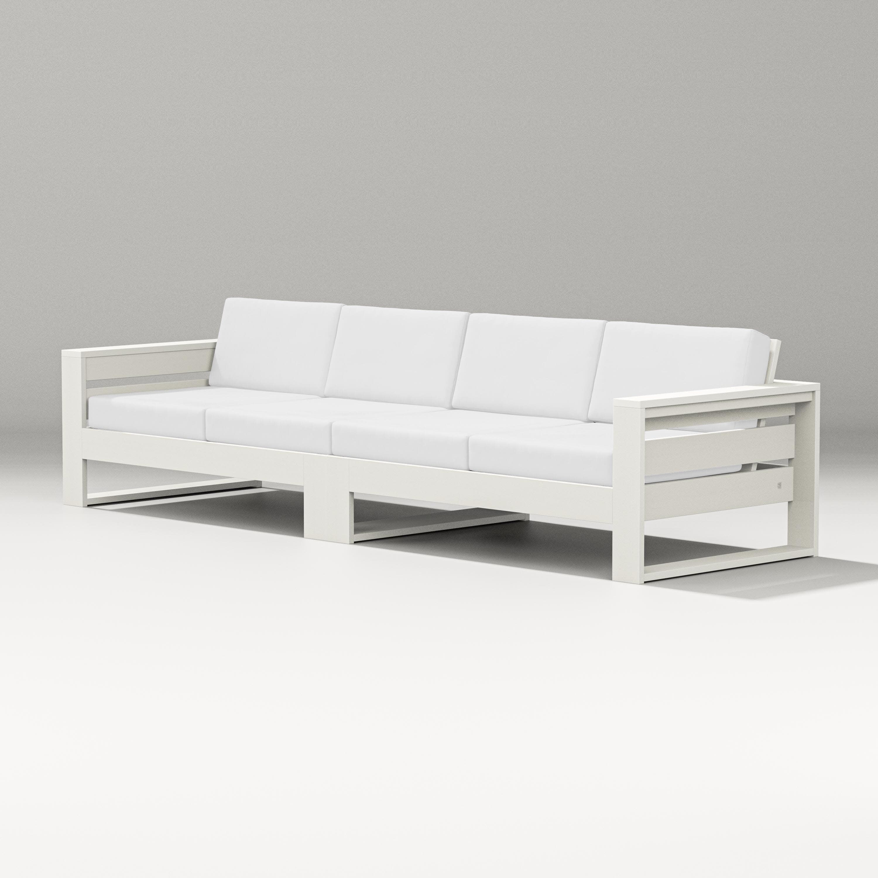 Latitude Straight Sectional in Vintage White / Natural