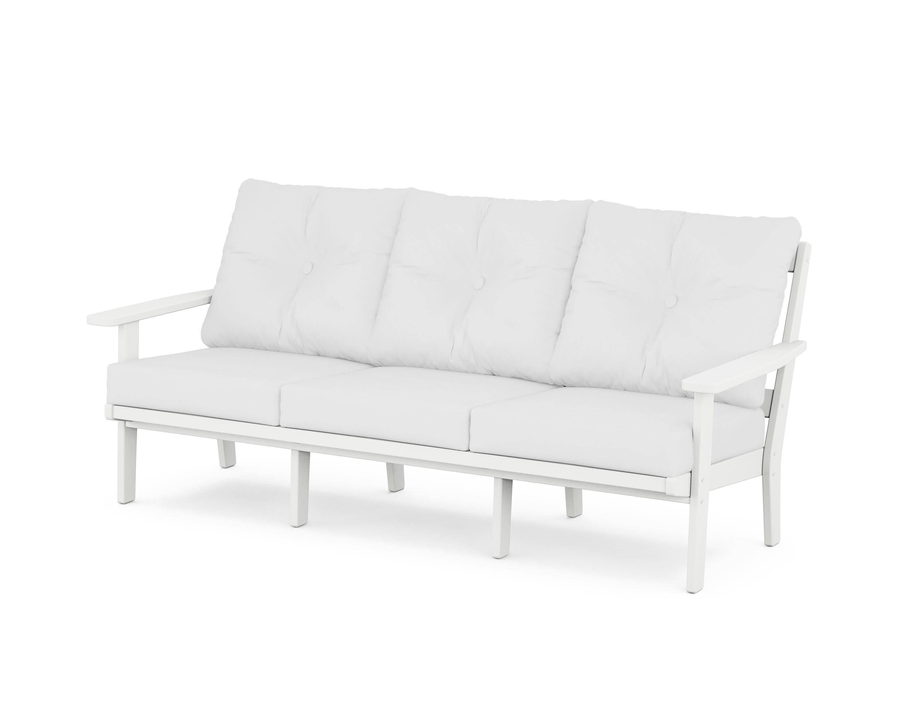 Oxford Deep Seating Sofa in White / Natural