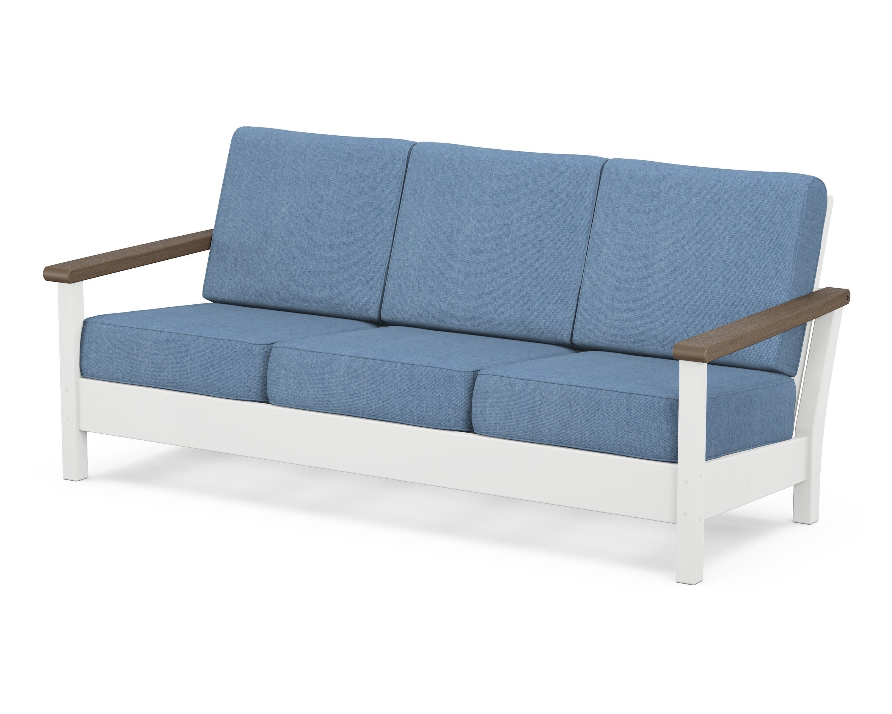 Harbour Deep Seating Sofa in White / Kona / Sky Blue