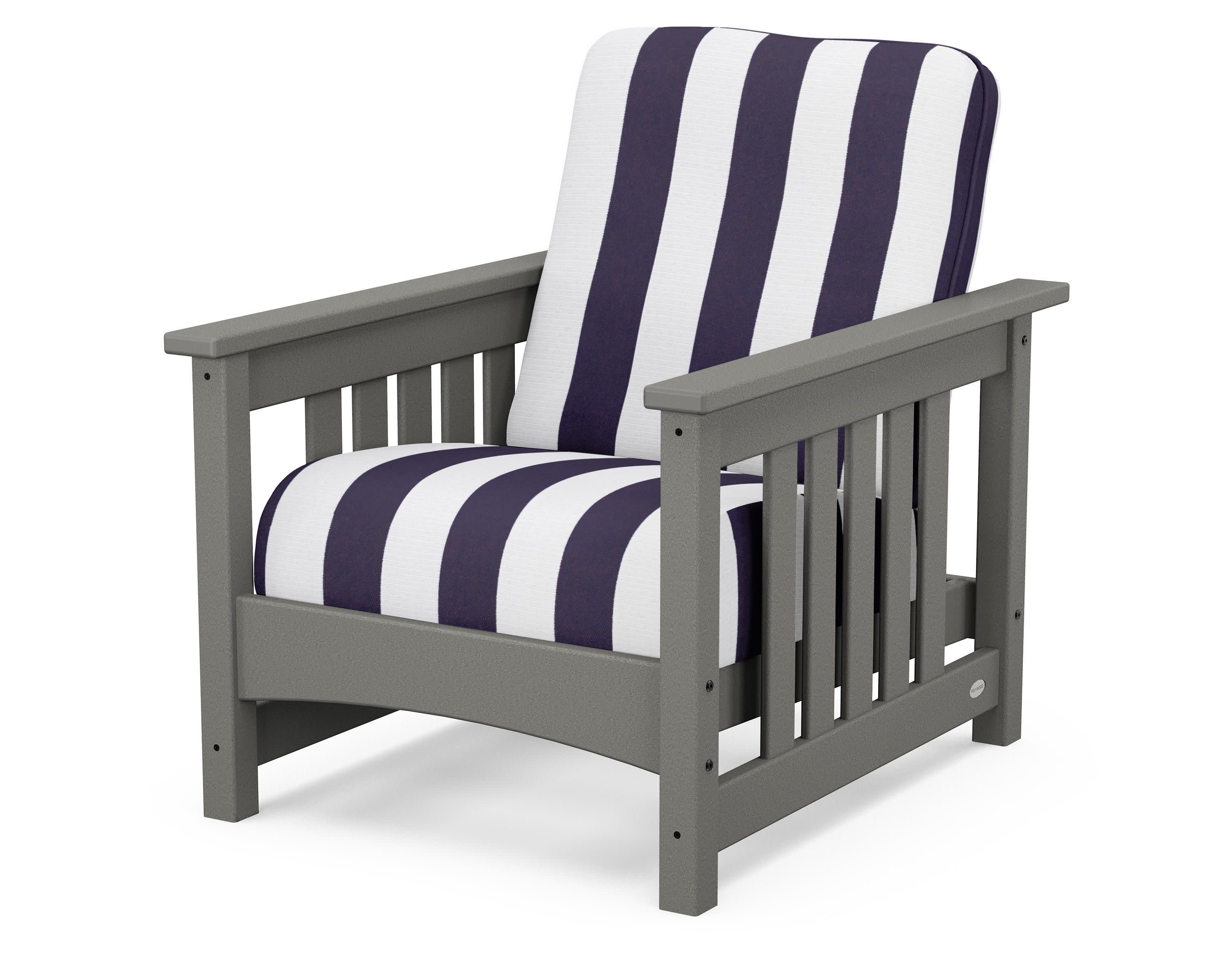 Club Mission Chair in Slate Grey / Cabana Stripe Navy