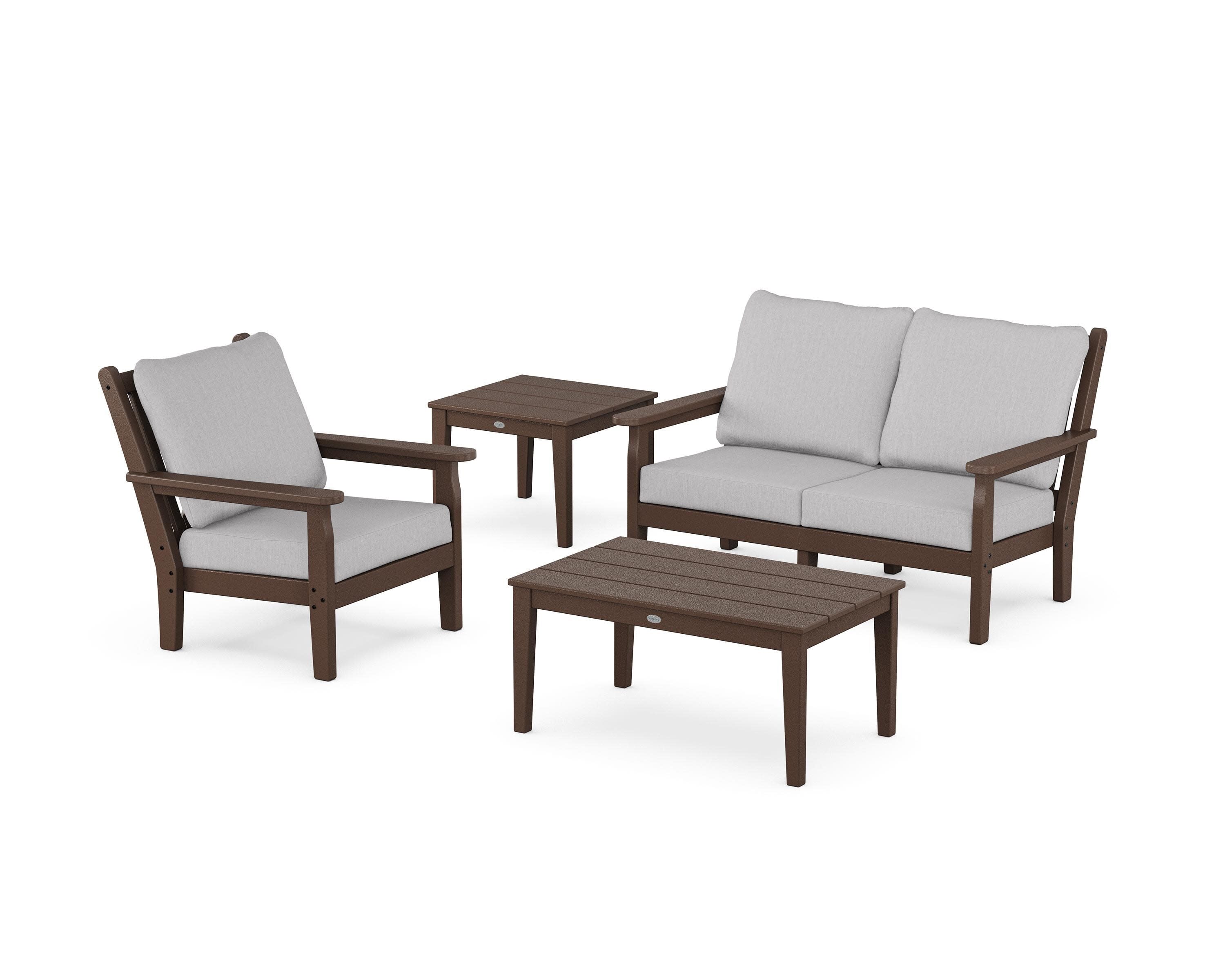 Chippendale 4-Piece Deep Seating Set in Mahogany / Granite