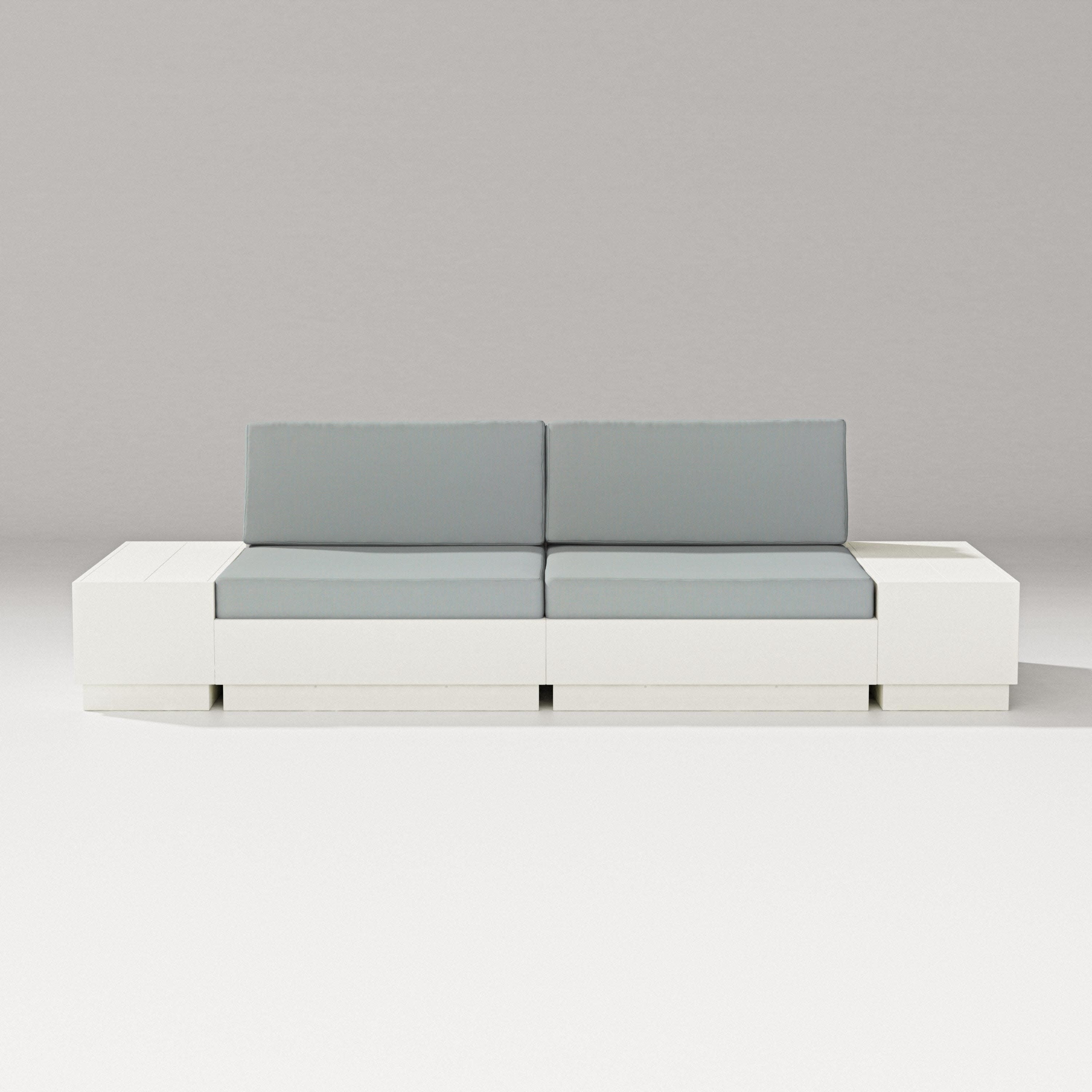Elevate 4-Piece Loveseat Sectional in Vintage White / Spa