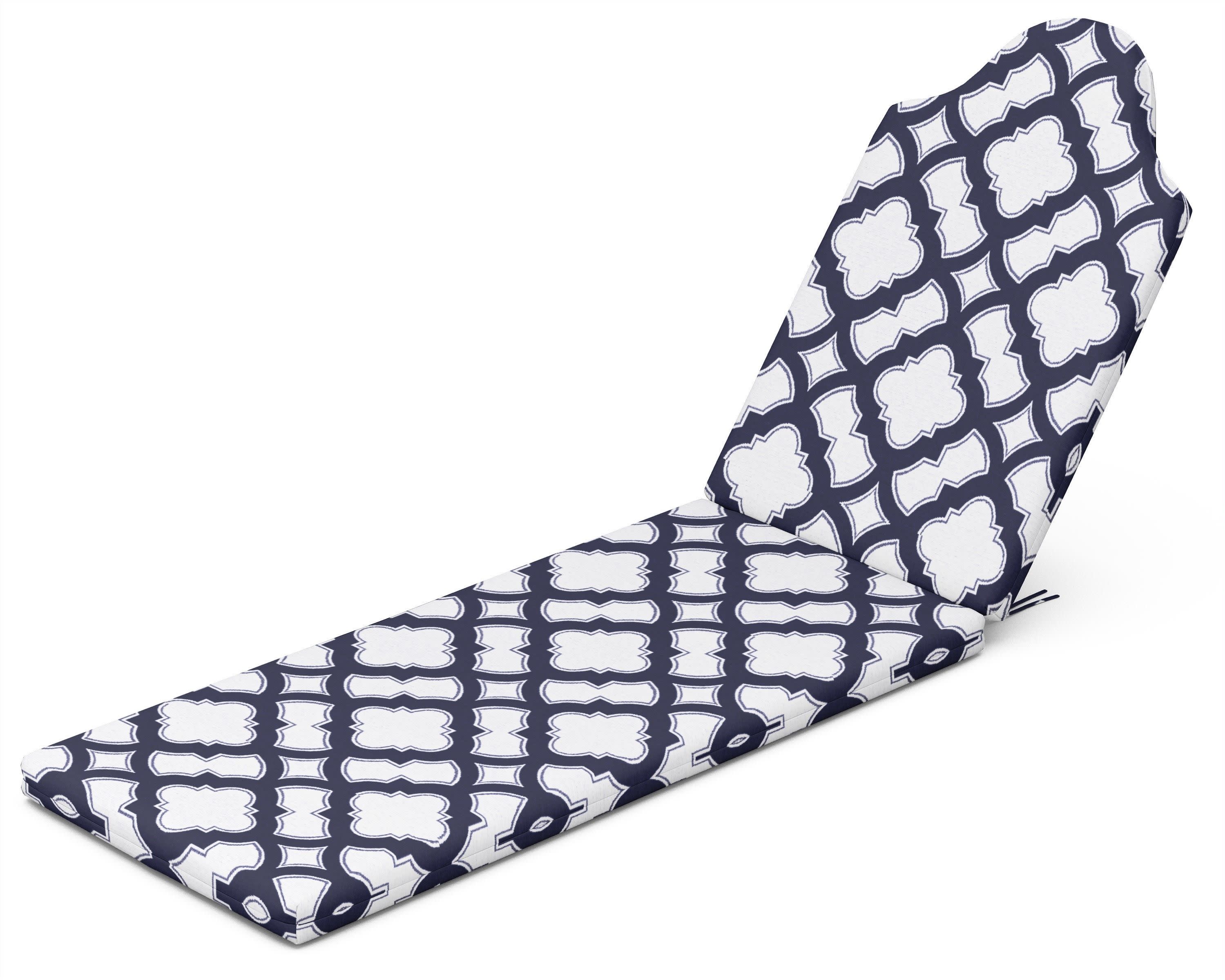 Chaise Cushion in Trellis Navy