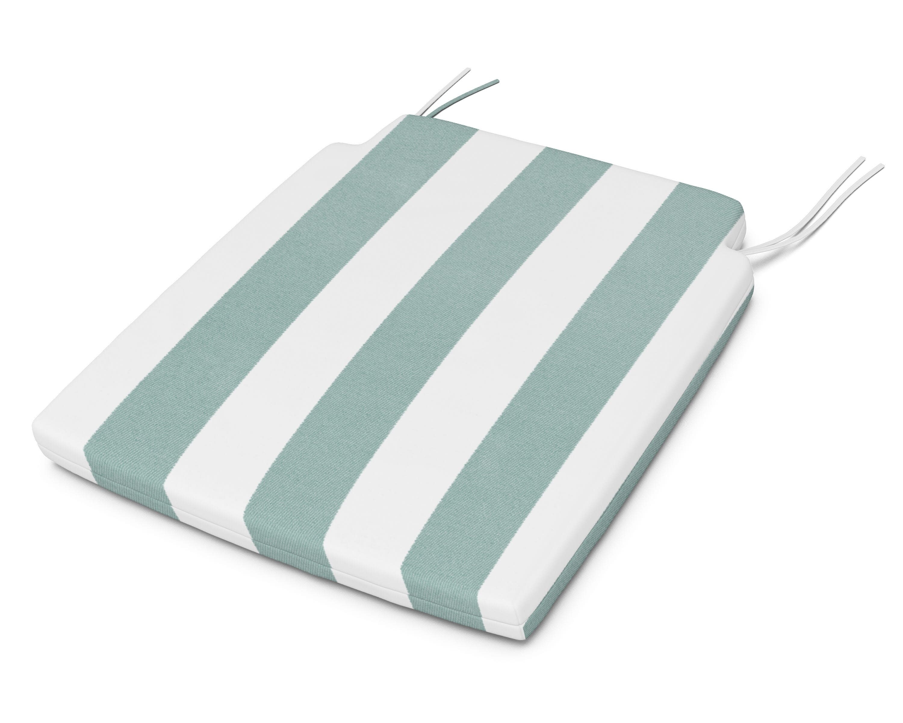 Savannah Dining Seat Pad in Cabana Stripe Glacier Spa
