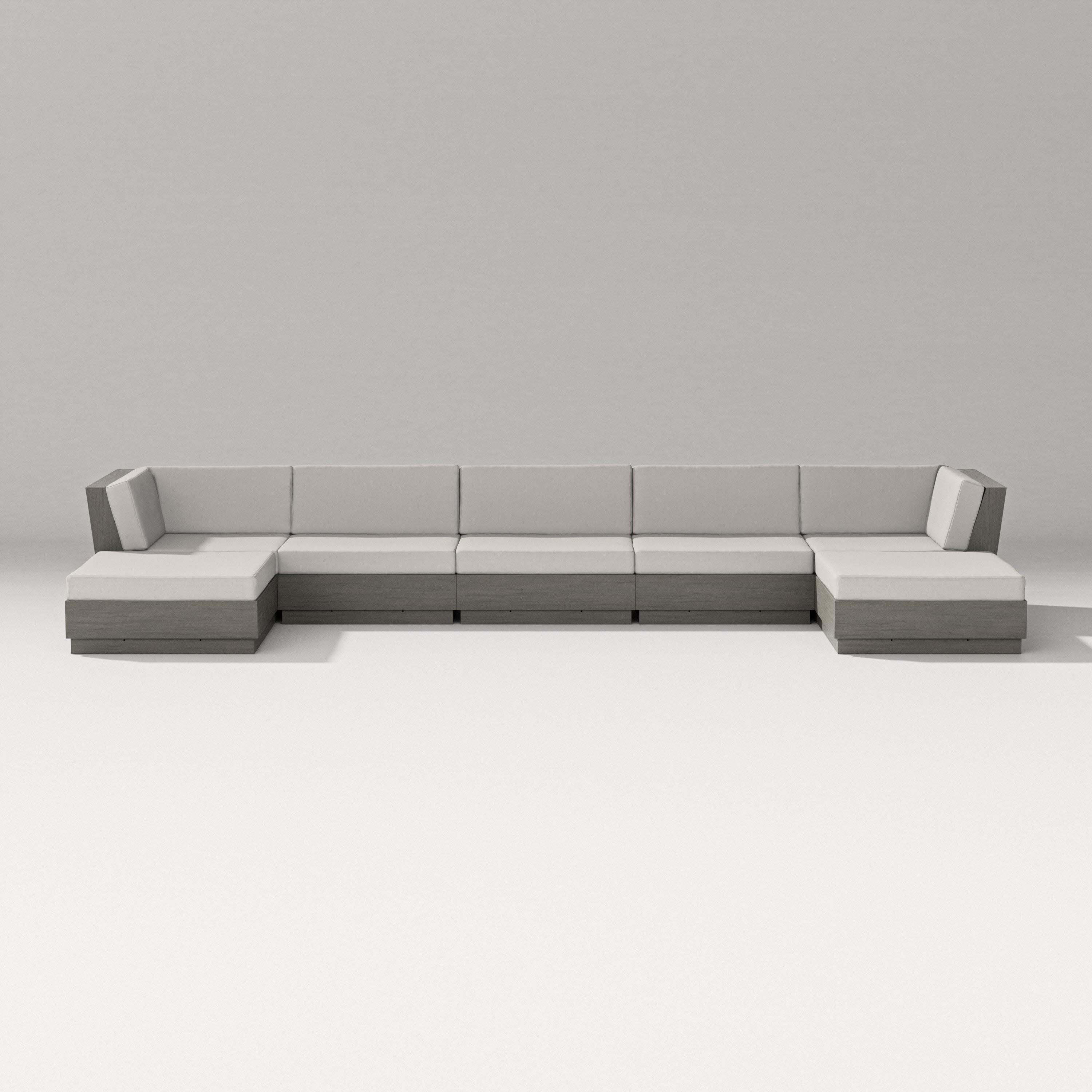 Elevate 7-Piece Double Chaise Sectional in Driftwood / Cast Ash