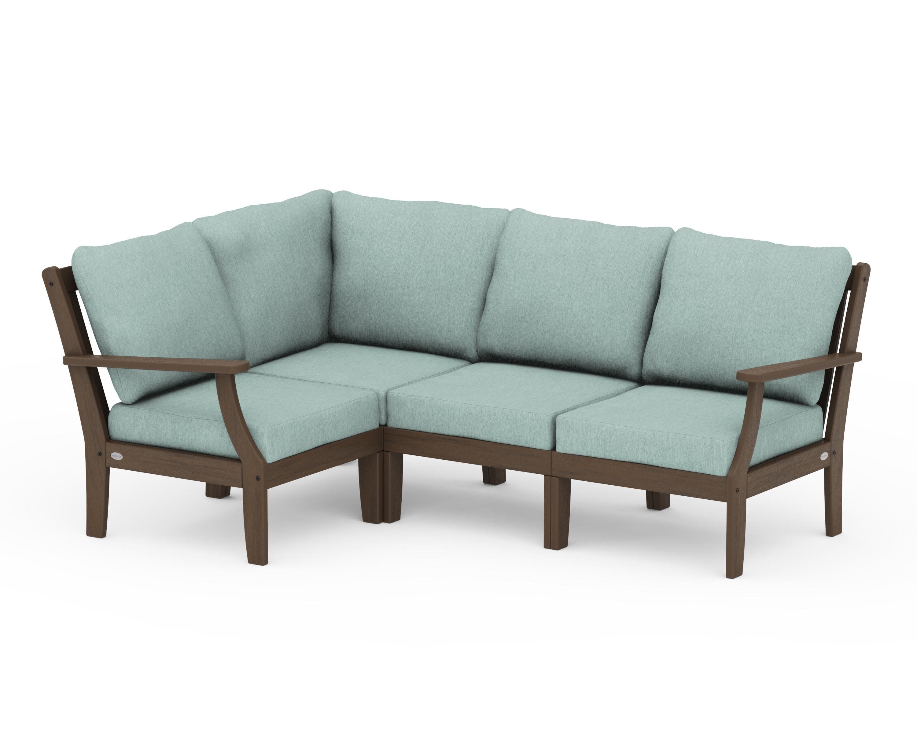 Braxton Modular 4-Piece Deep Seating Set in Kona / Glacier Spa