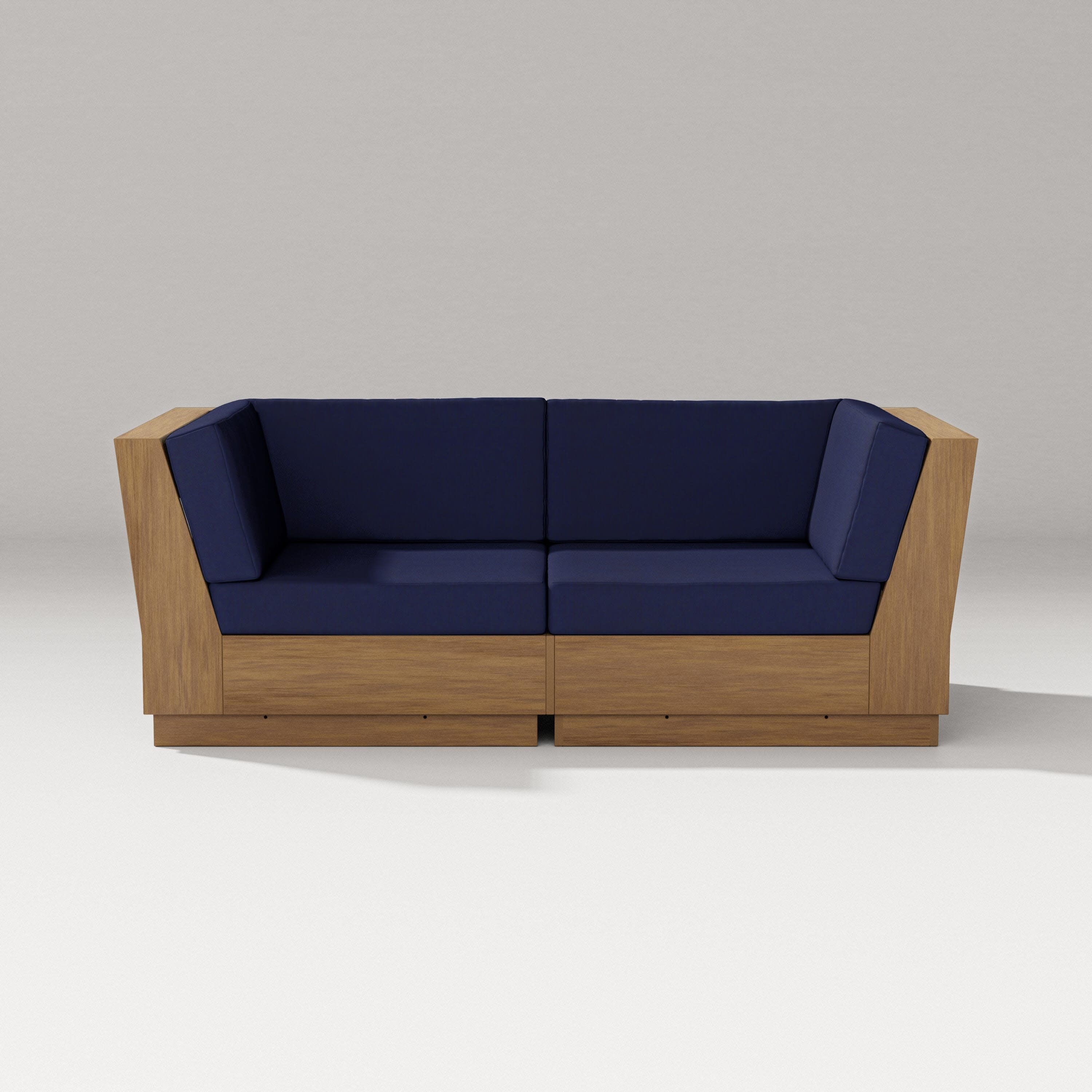 Elevate Loveseat Sectional in Natural / Navy