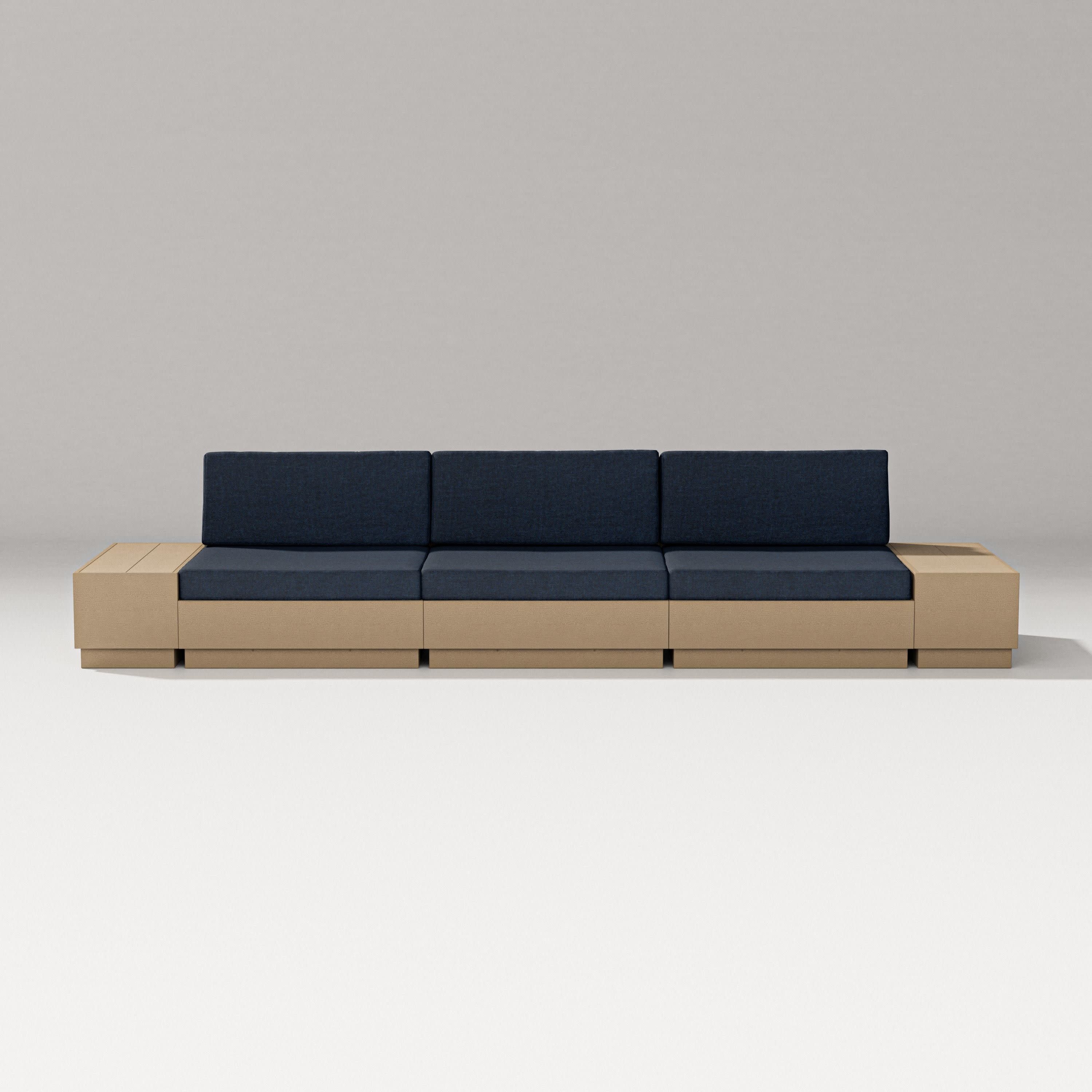Elevate Straight Sectional in Vintage Sahara / Marine Indigo