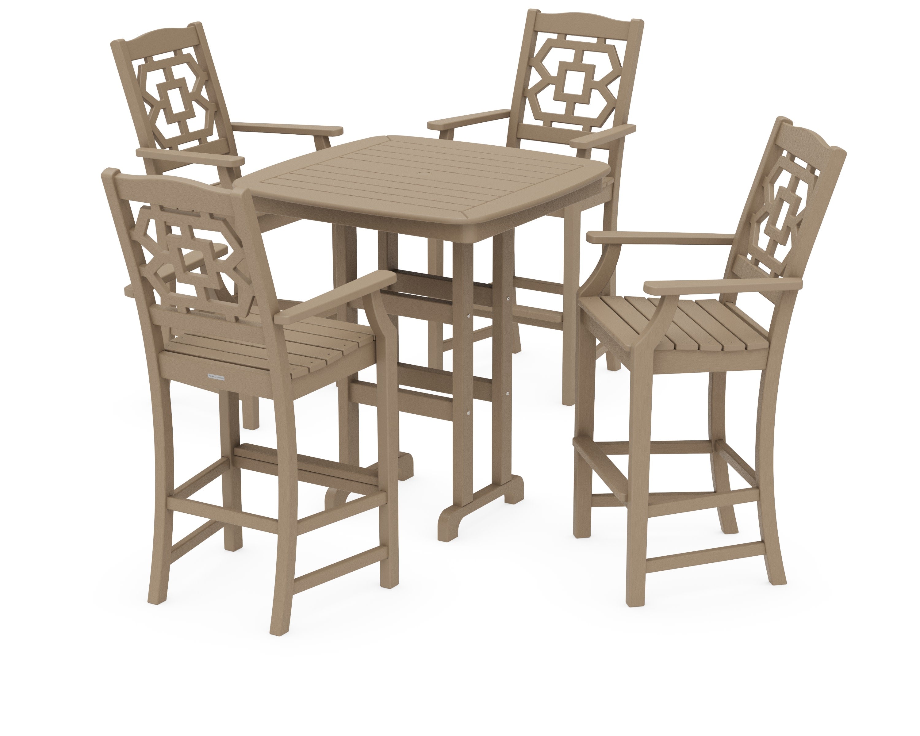 Chinoiserie 5-Piece Bar Set in Vintage Sahara