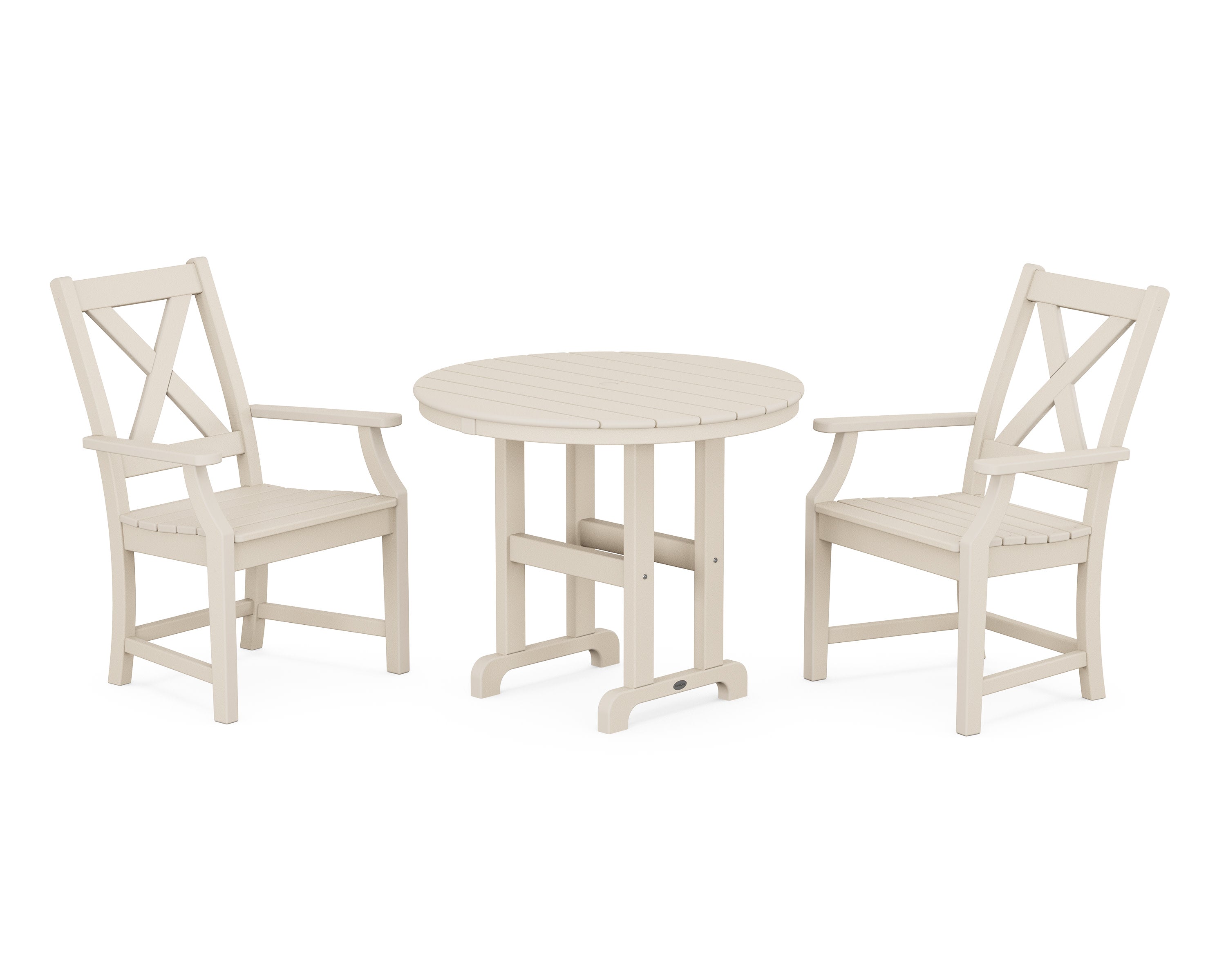 Braxton 3-Piece Round Dining Set in Sand