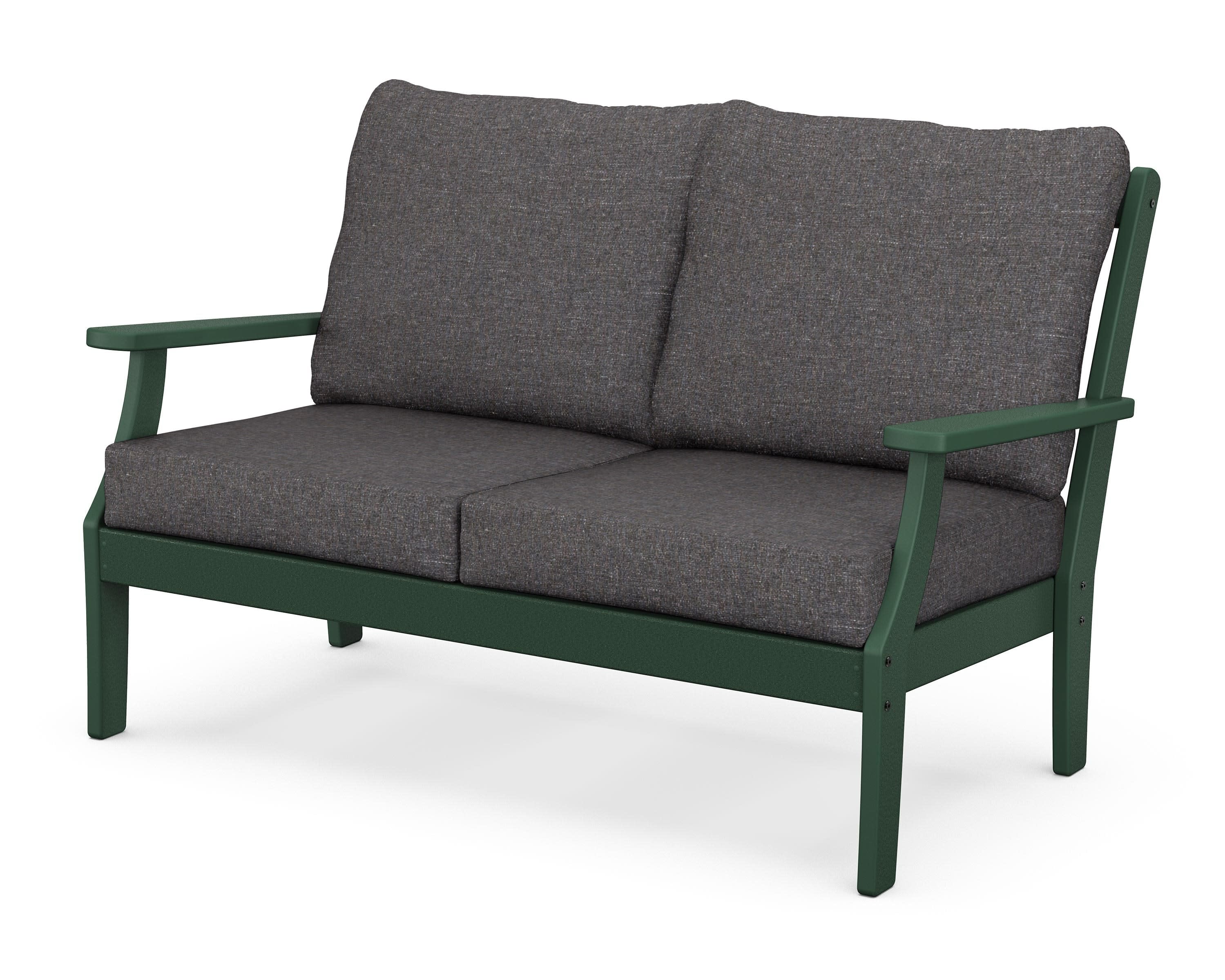 Braxton Deep Seating Loveseat in Green / Ash Charcoal