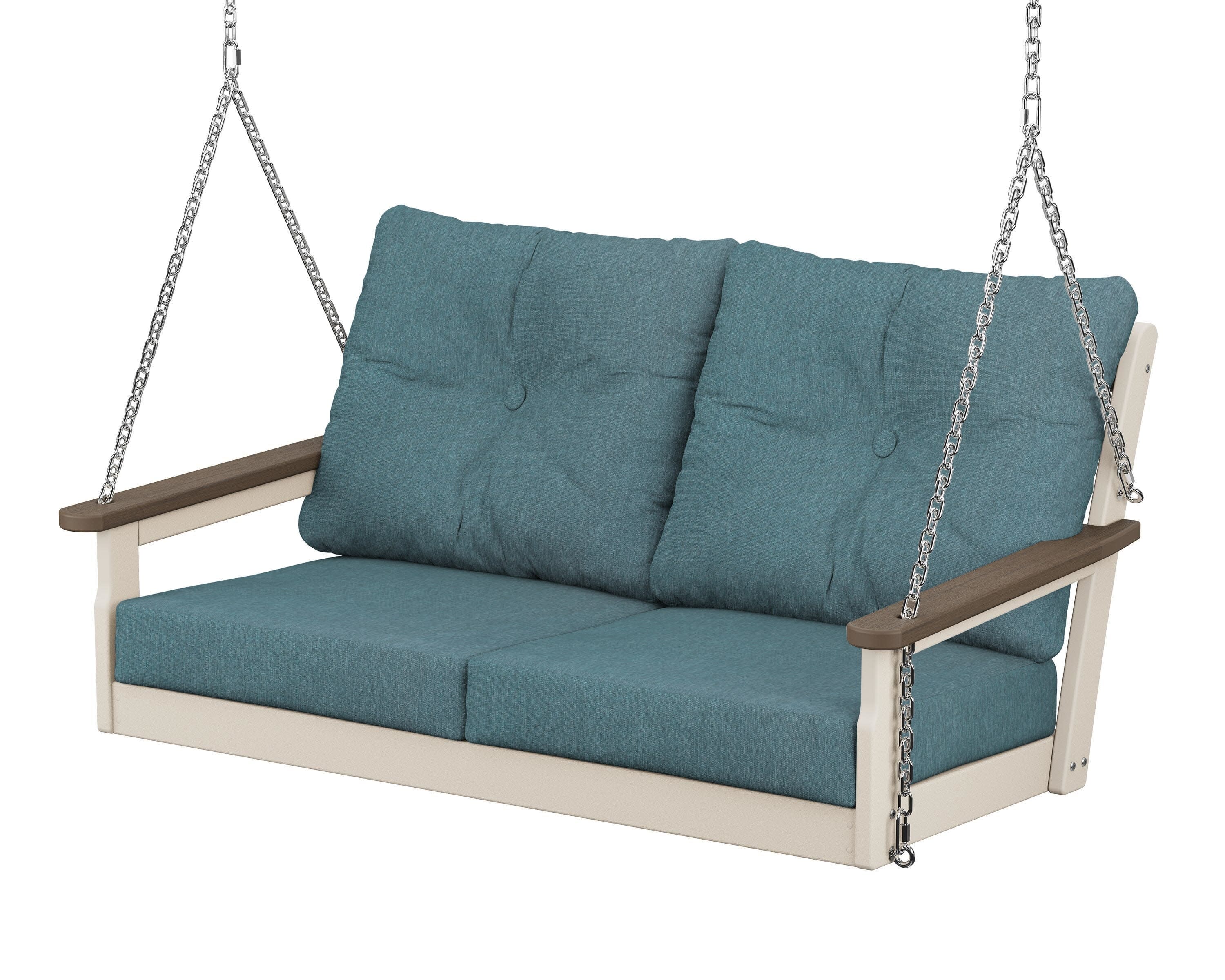 Vineyard Deep Seating Swing in Sand / Kona / Ocean Teal