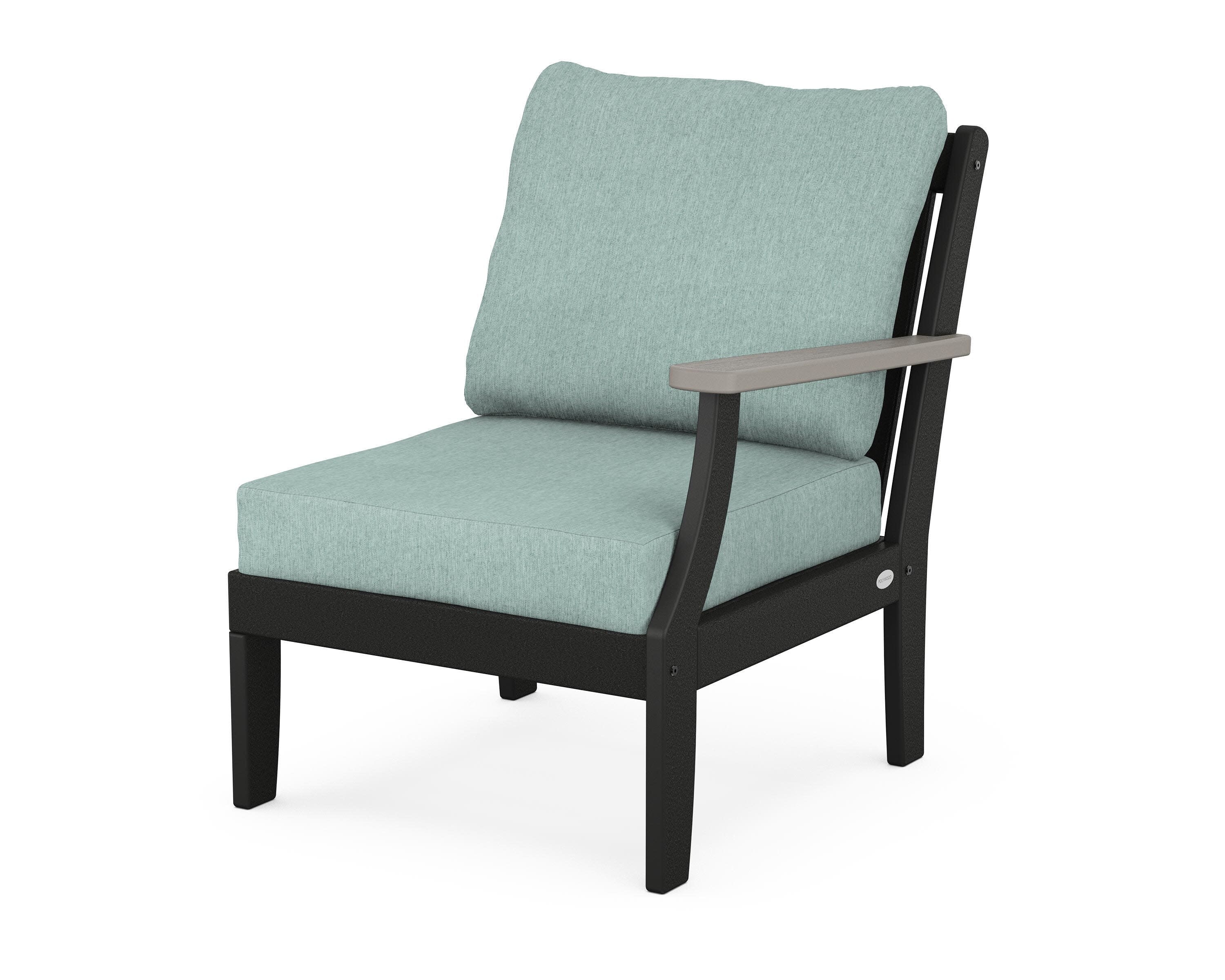 Braxton Modular Right Arm Chair in Black / Driftwood / Glacier Spa