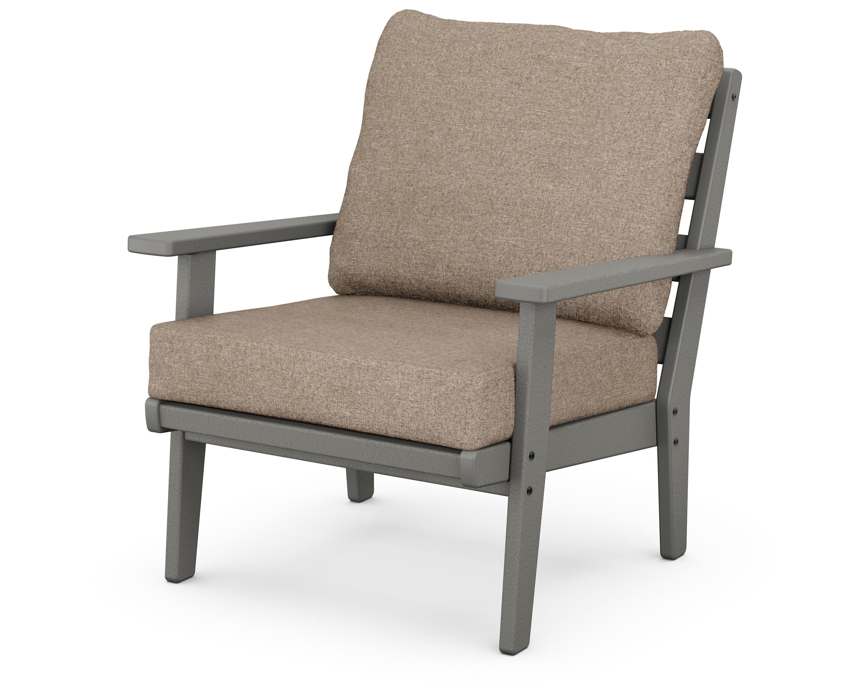 Grant Park Deep Seating Chair in Slate Grey / Spiced Burlap