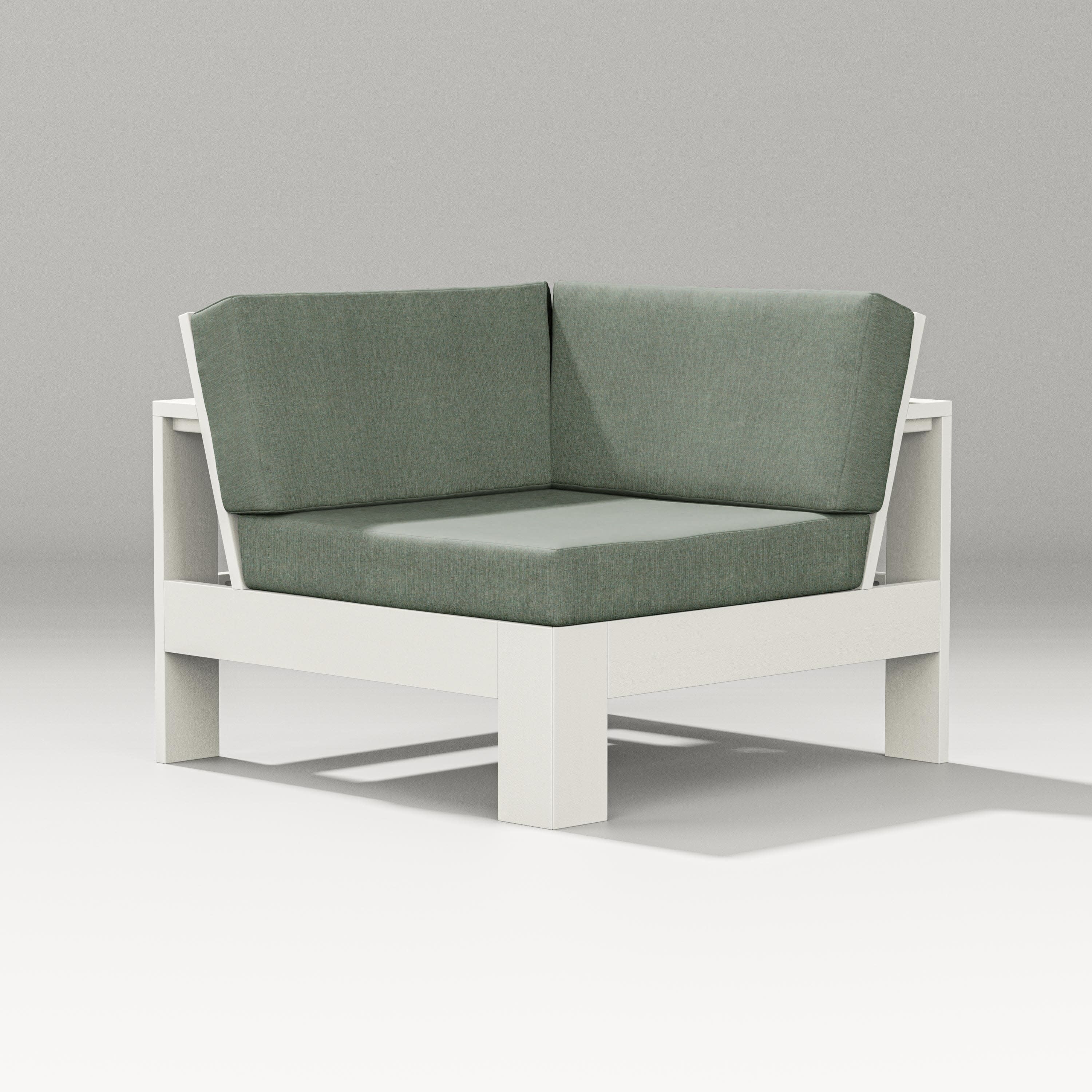 Latitude Modular Corner Chair in Vintage White / Cast Sage