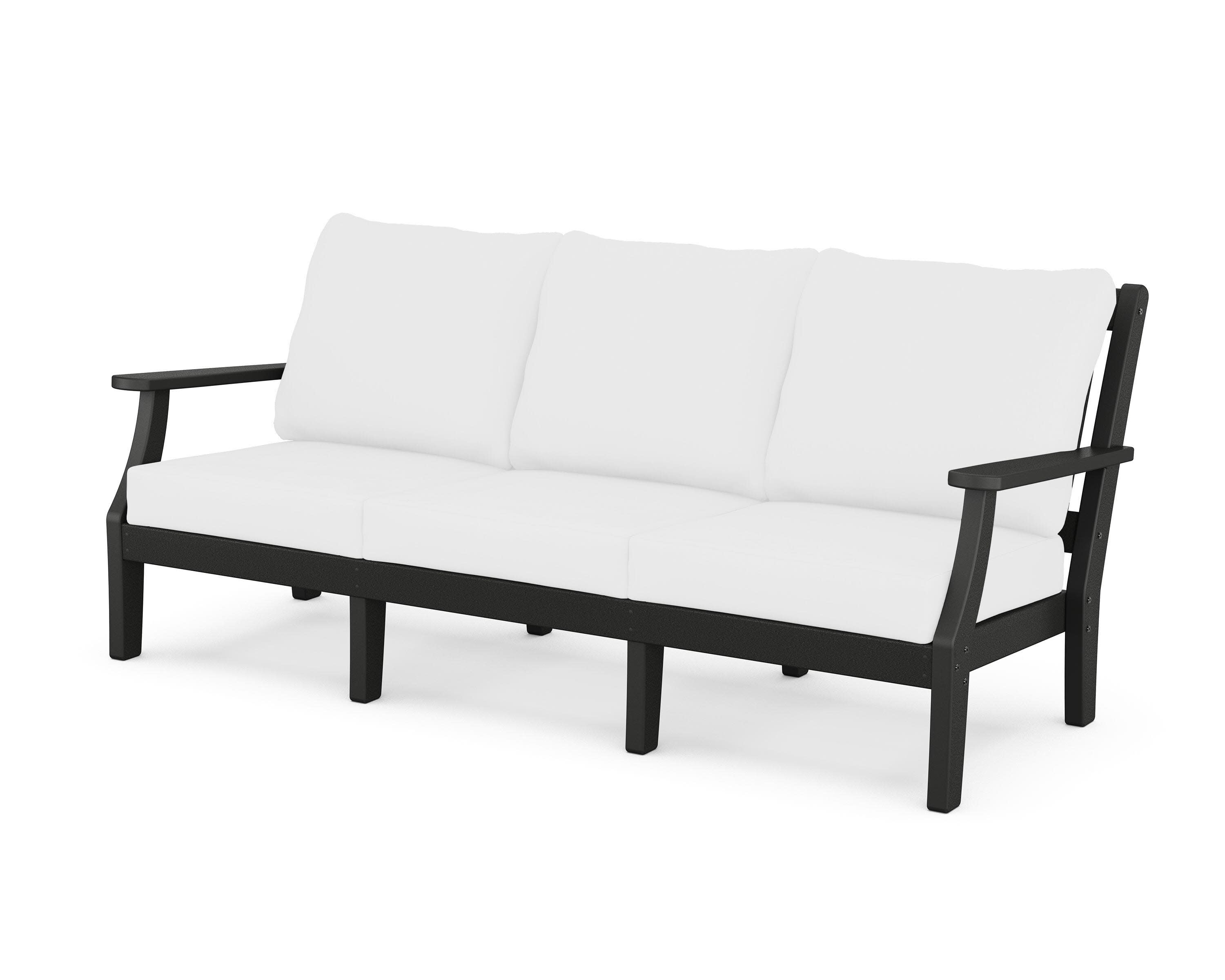 Chinoiserie Deep Seating Sofa in Black / Natural