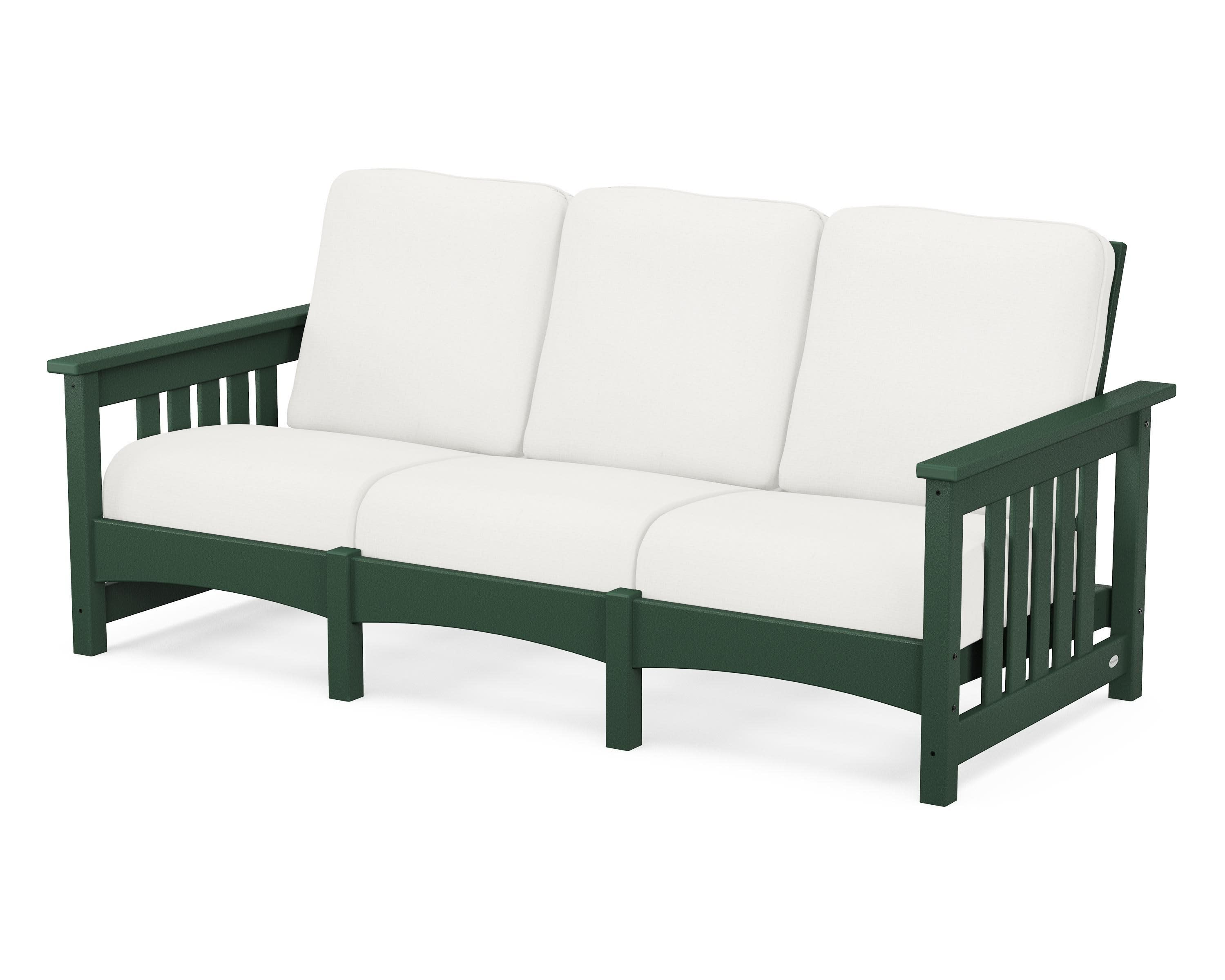Club Mission Sofa in Green / Natural Linen