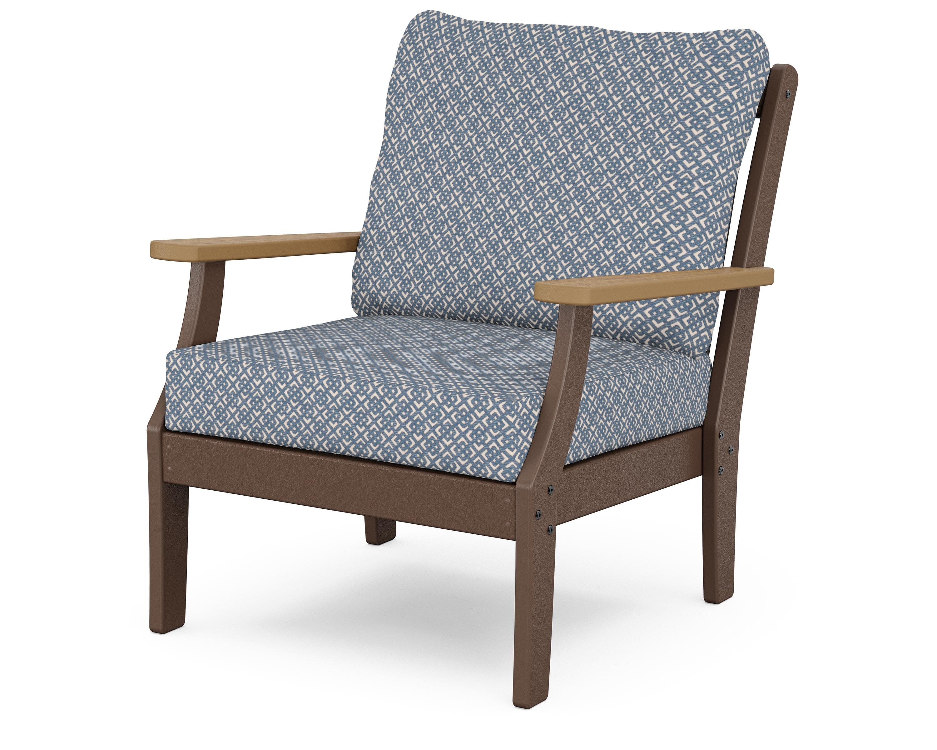 Braxton Deep Seating Chair in Mahogany / Natural / Hopscotch