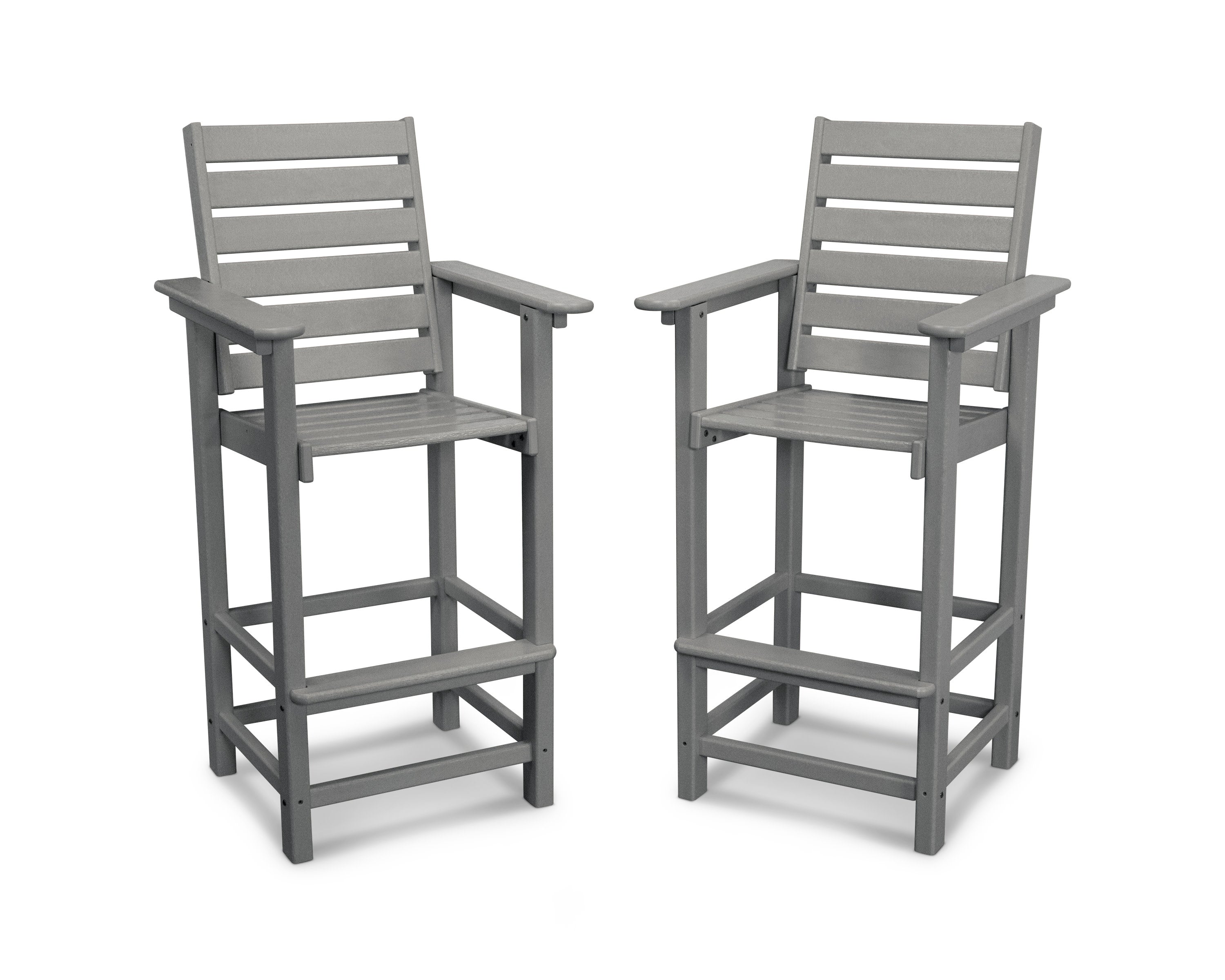 Captain Bar Chair Duo in Slate Grey