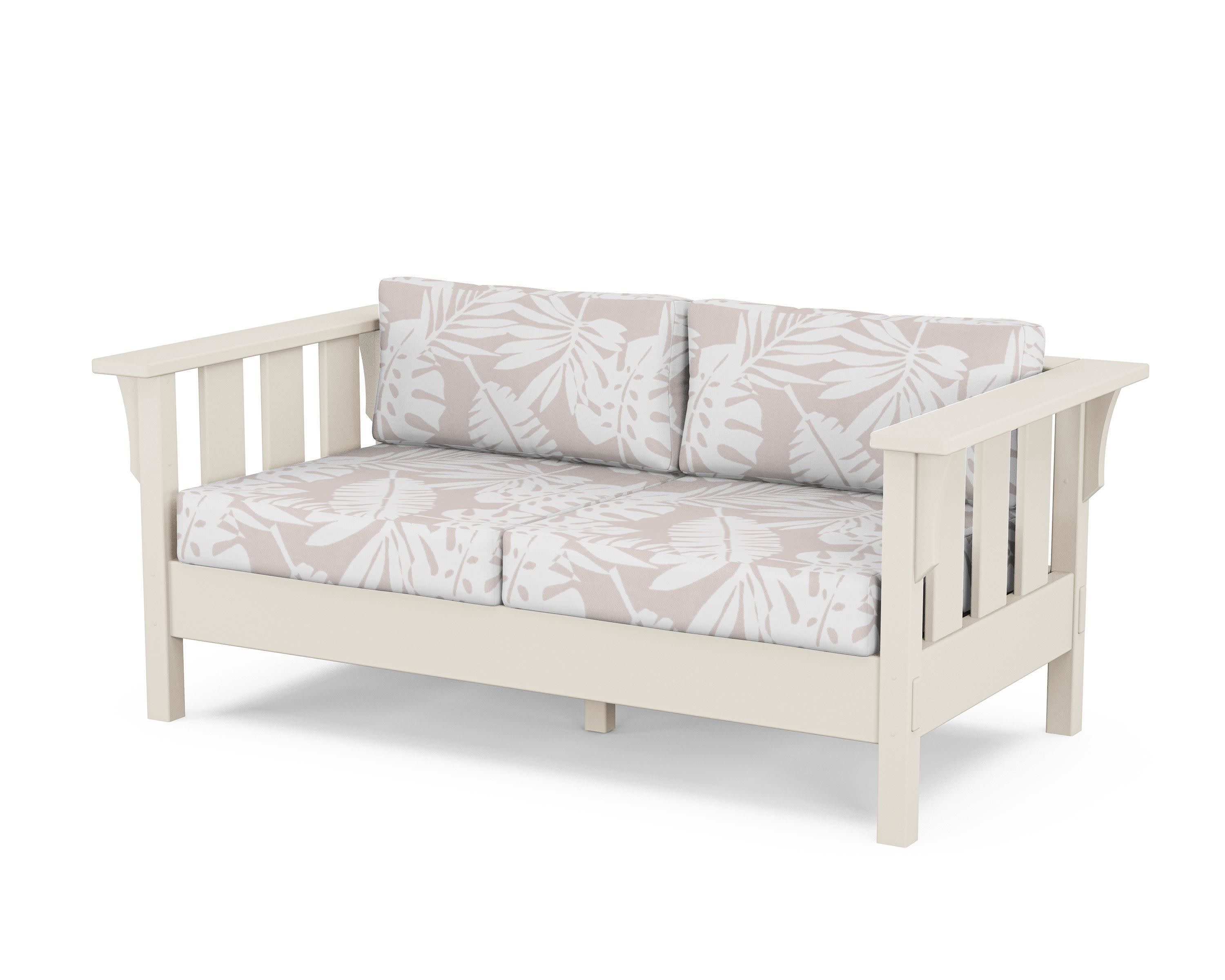 Acadia Deep Seating Loveseat in Sand / Leaf Dune Burlap