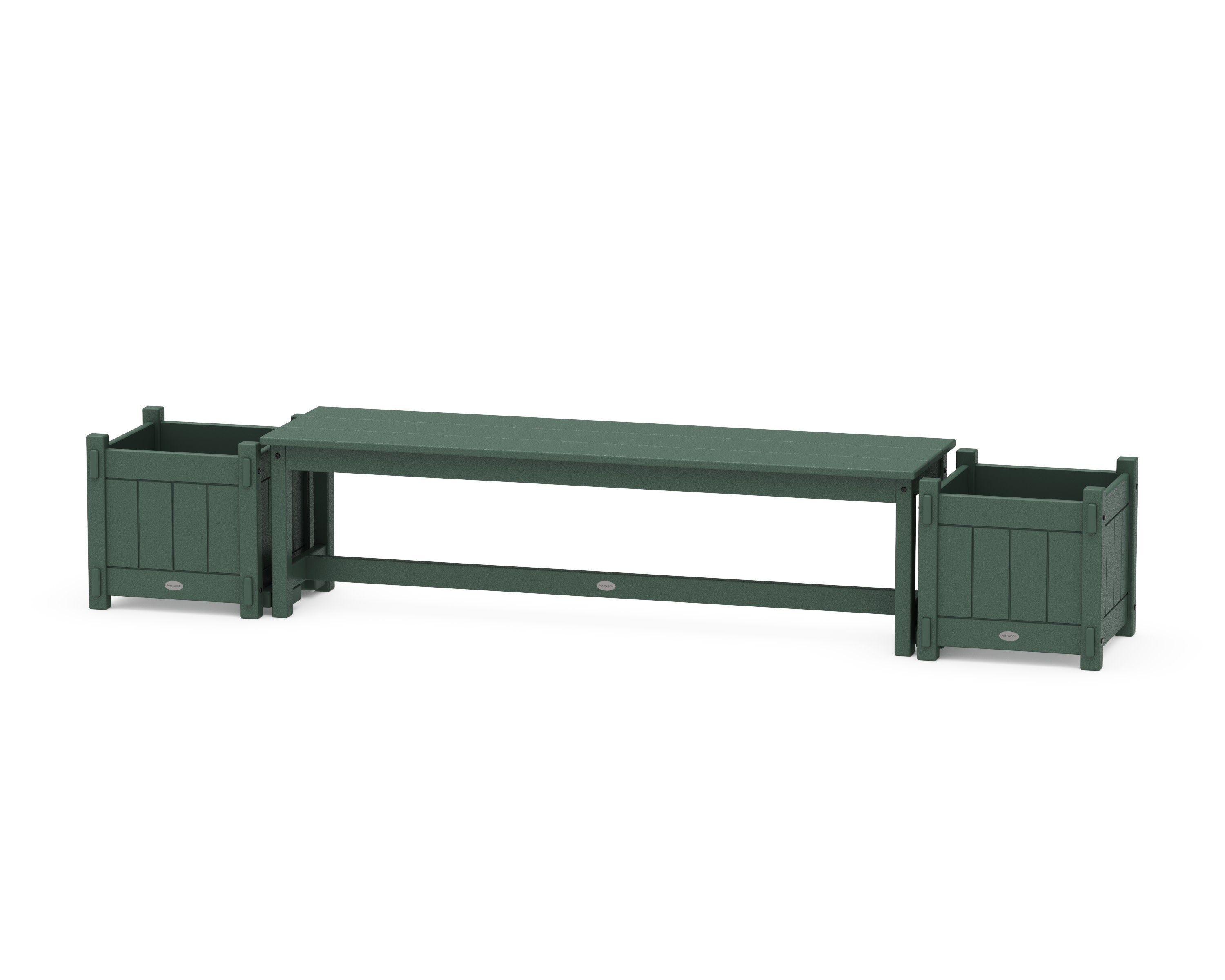60" Vineyard Straight Planter Bench Set in Green
