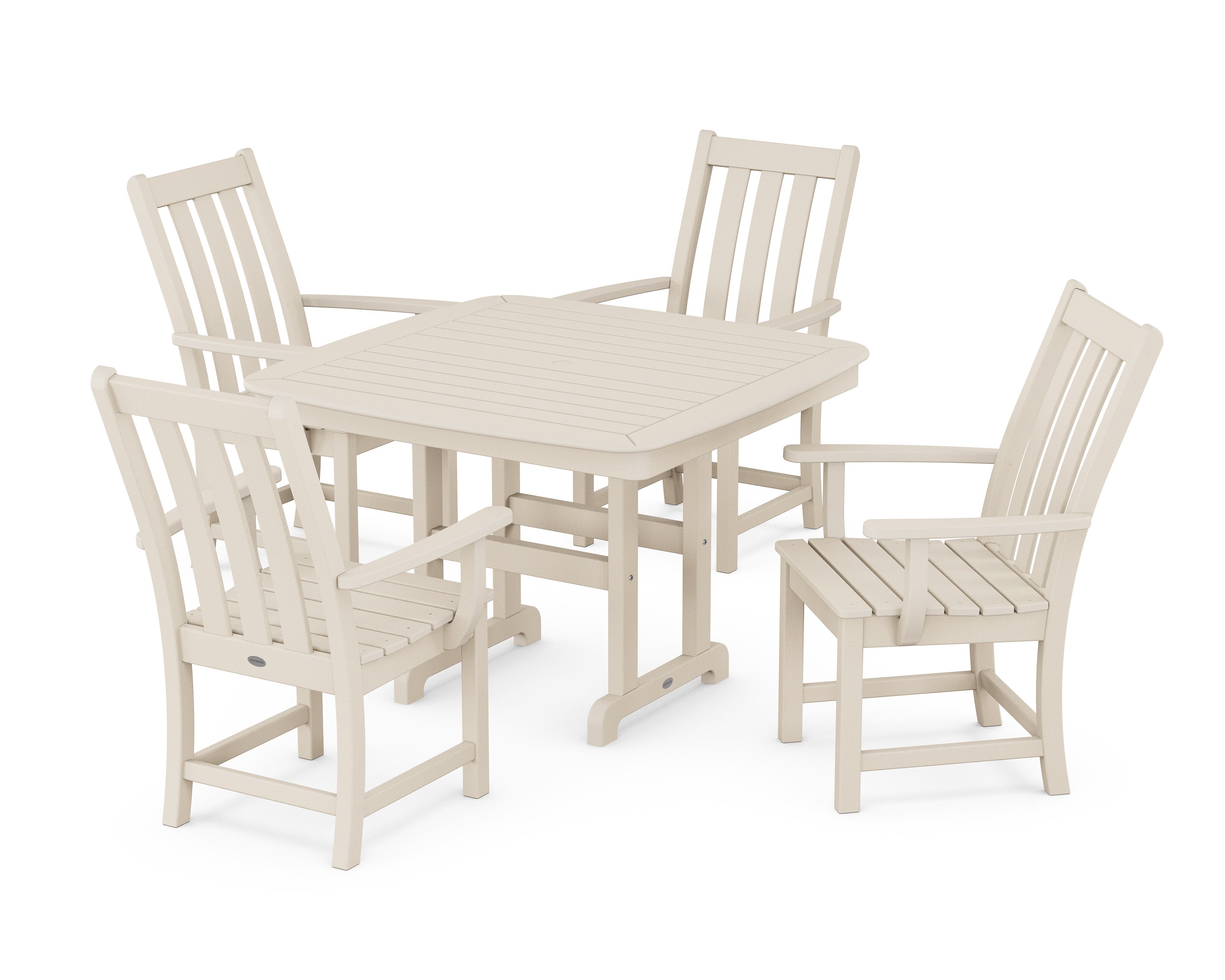 Vineyard 5-Piece Dining Set with Trestle Legs in Sand