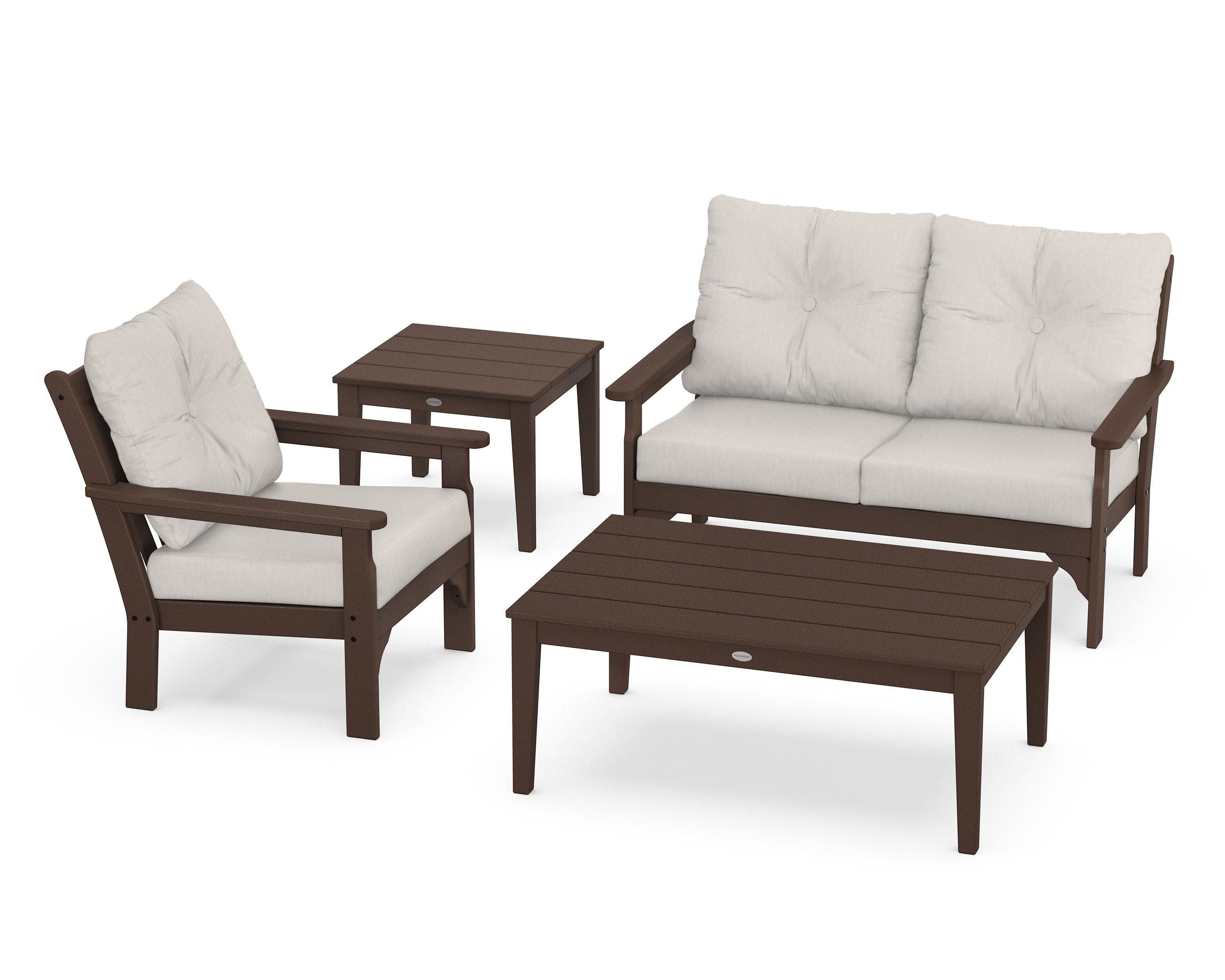 Vineyard 4-Piece Deep Seating Set in Mahogany / Cast Ash