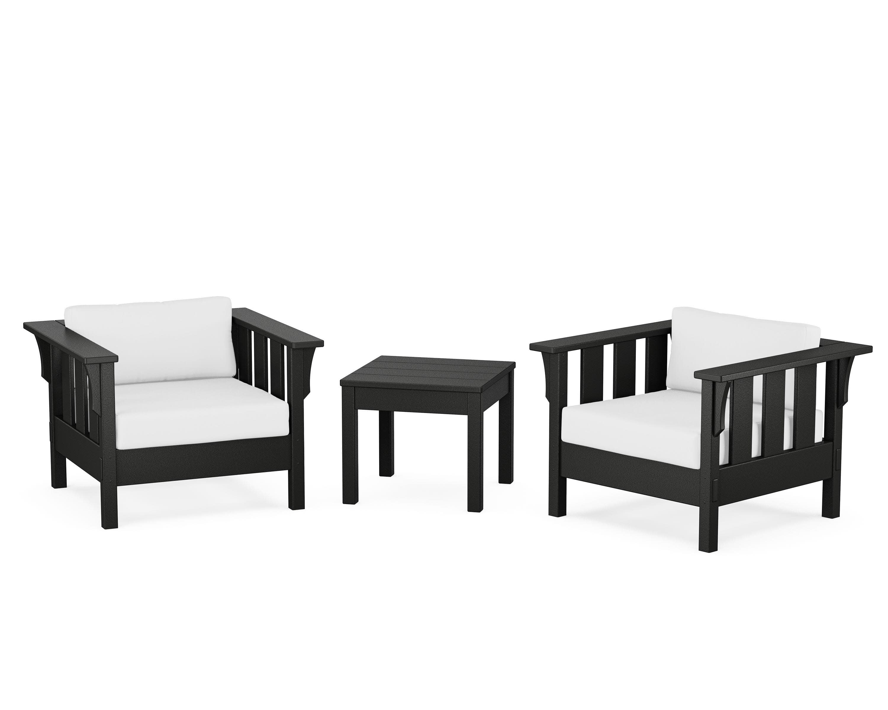 Acadia 3-Piece Deep Seating Set in Black / Natural
