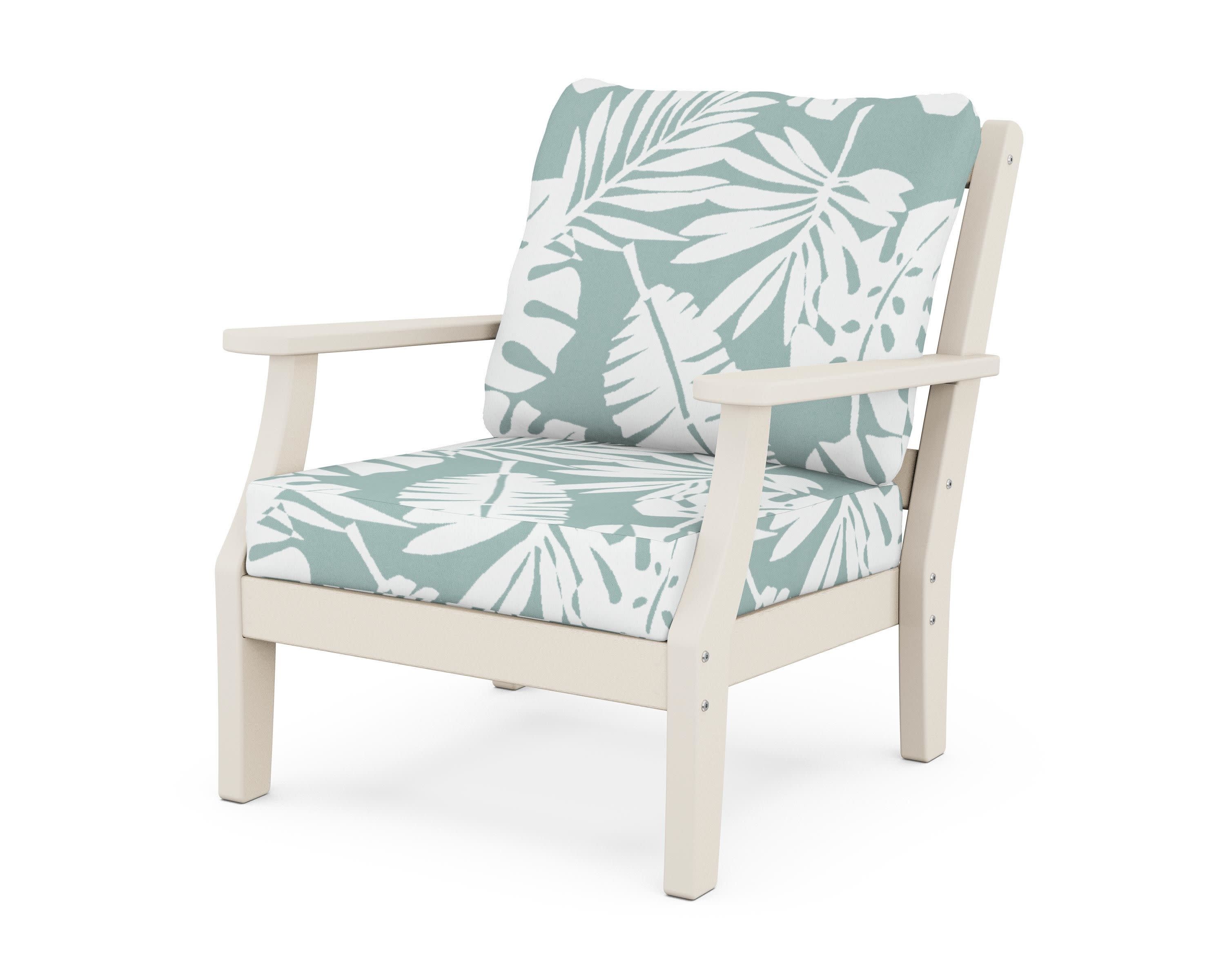 Chinoiserie Deep Seating Chair in Sand / Leaf Glacier Spa