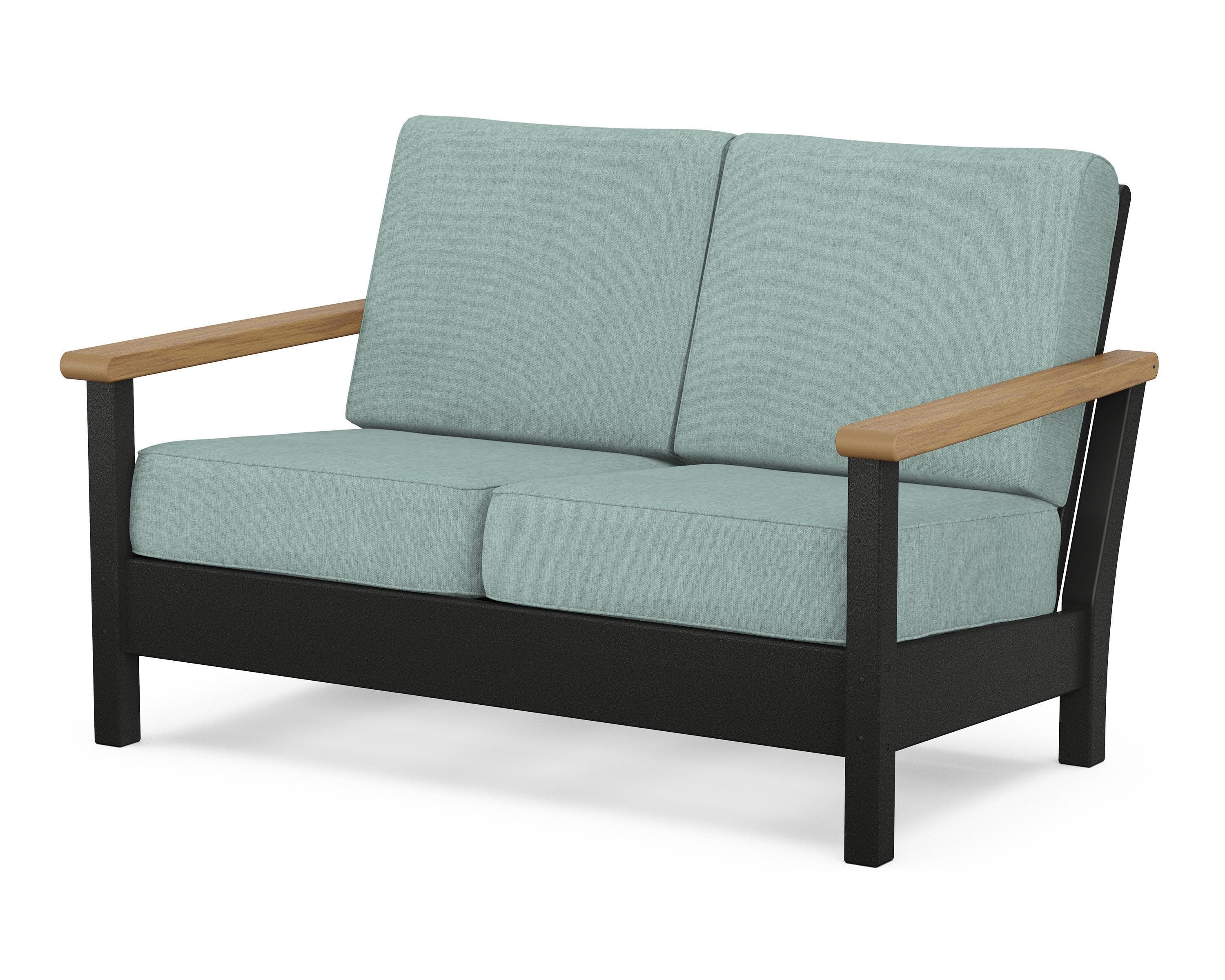 Harbour Deep Seating Loveseat in Black / Natural / Glacier Spa