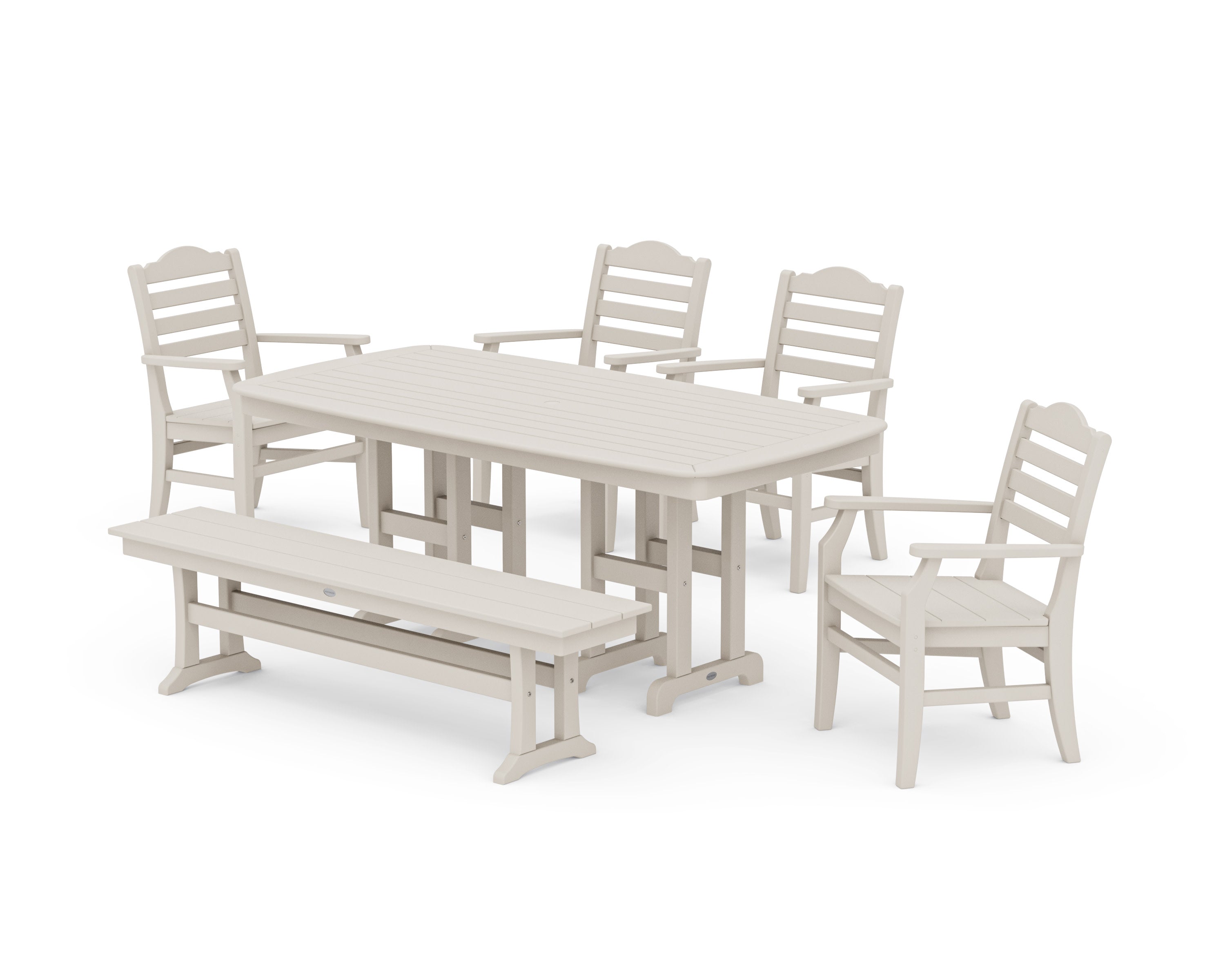 Savannah 6-Piece Farmhouse Dining Set with Bench in Sand