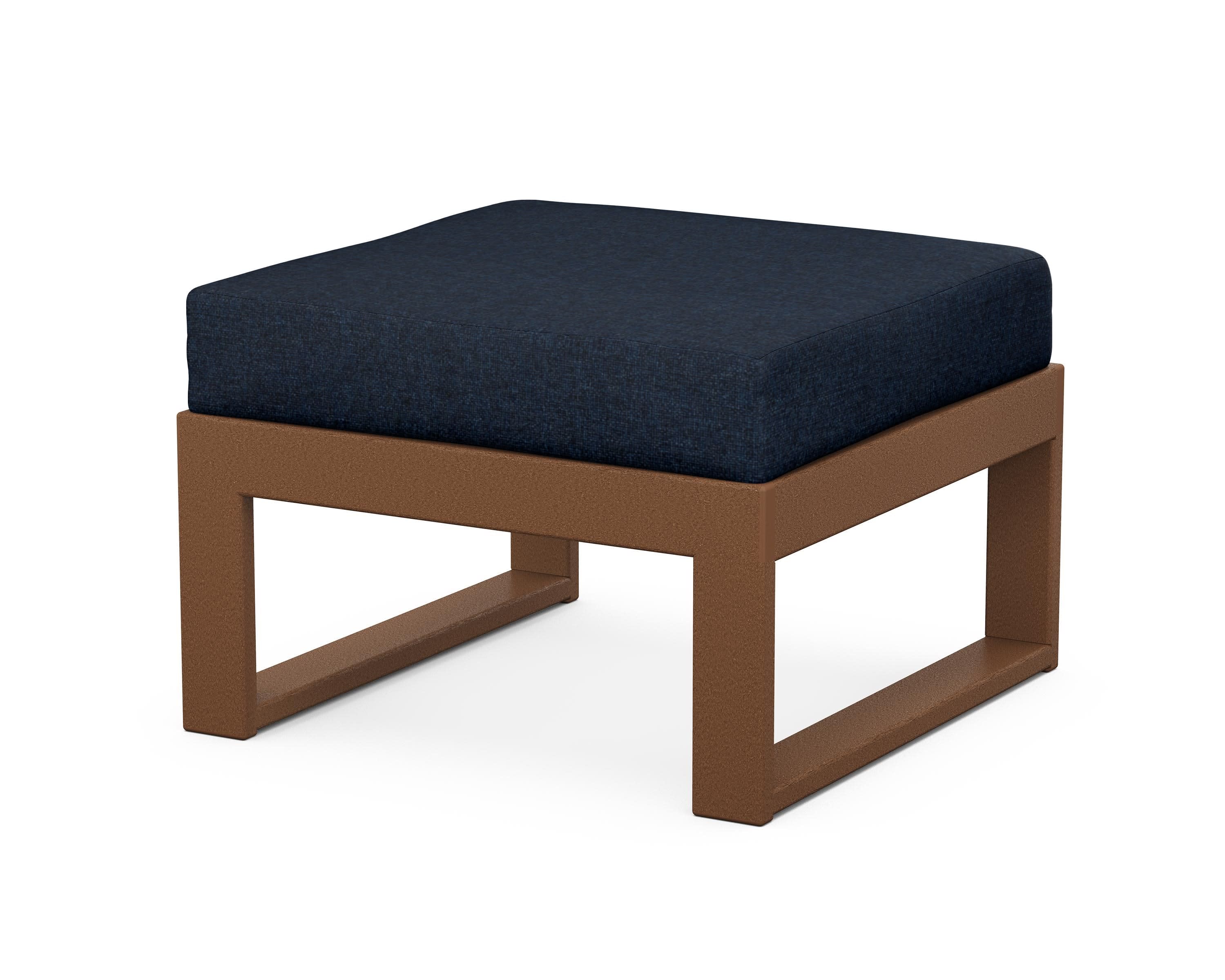Modular Ottoman - Modern in Teak / Marine Indigo