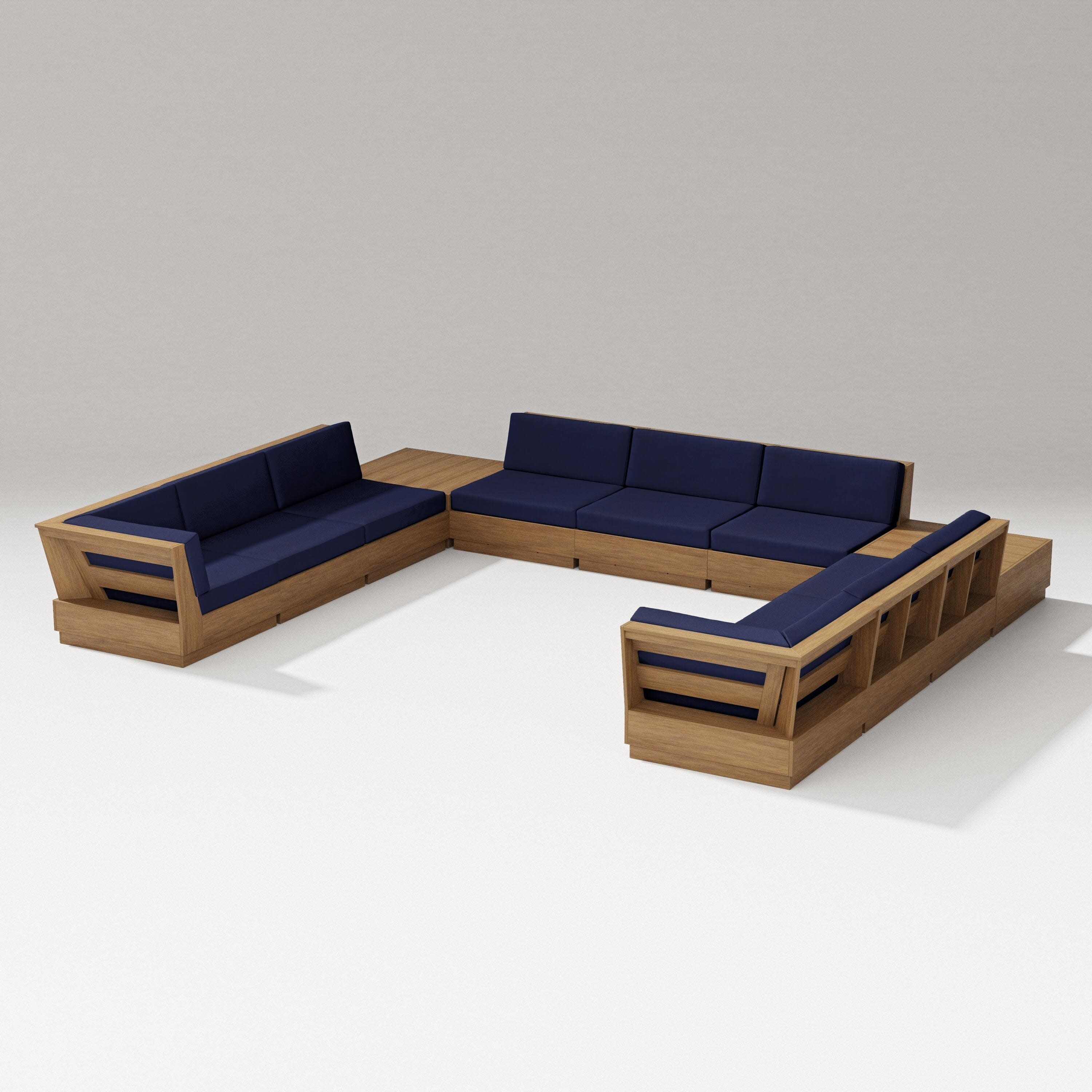 Elevate 11-Piece U-Shaped Sofa Sectional in Natural / Navy