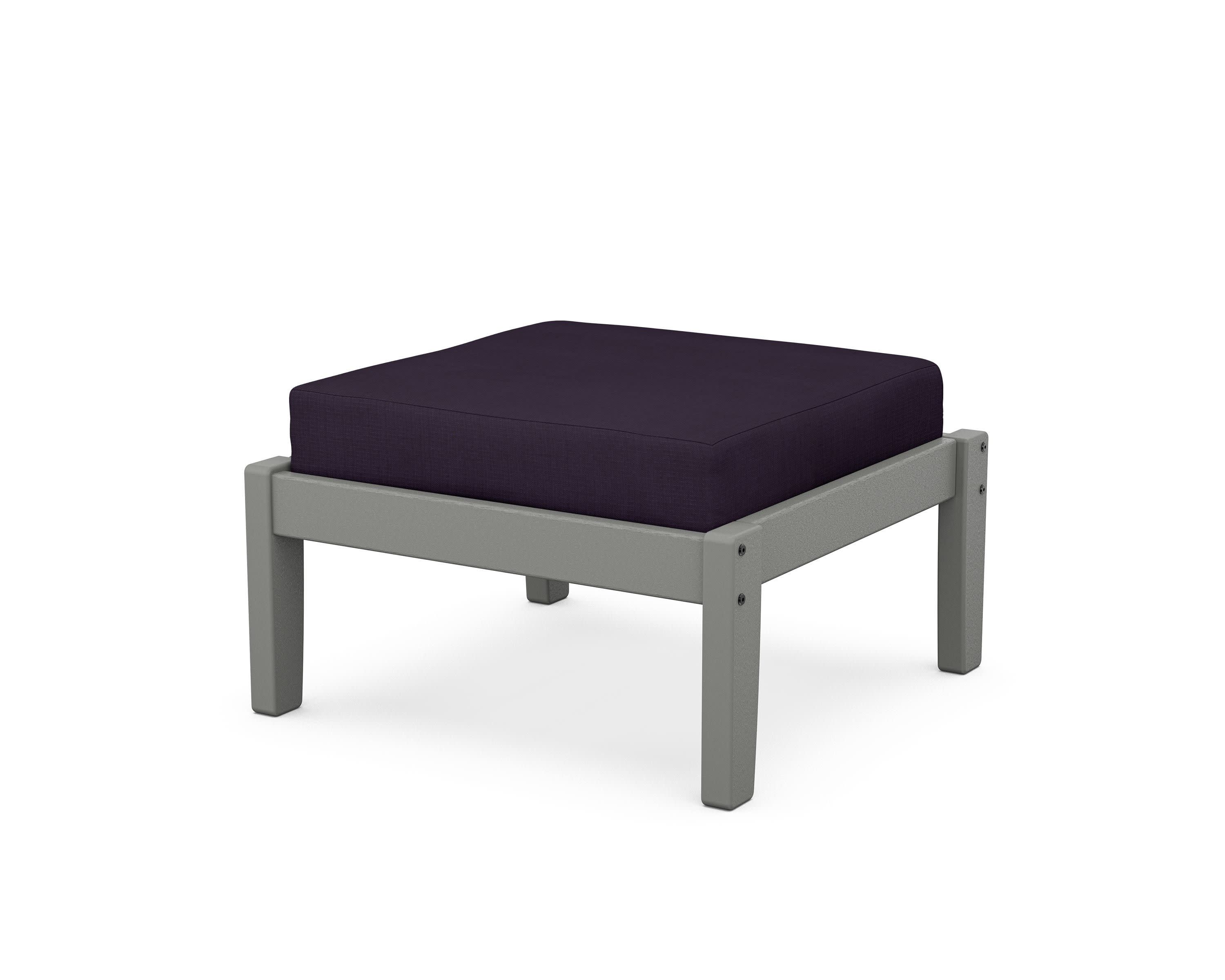 Deep Seating Ottoman in Slate Grey / Navy Linen