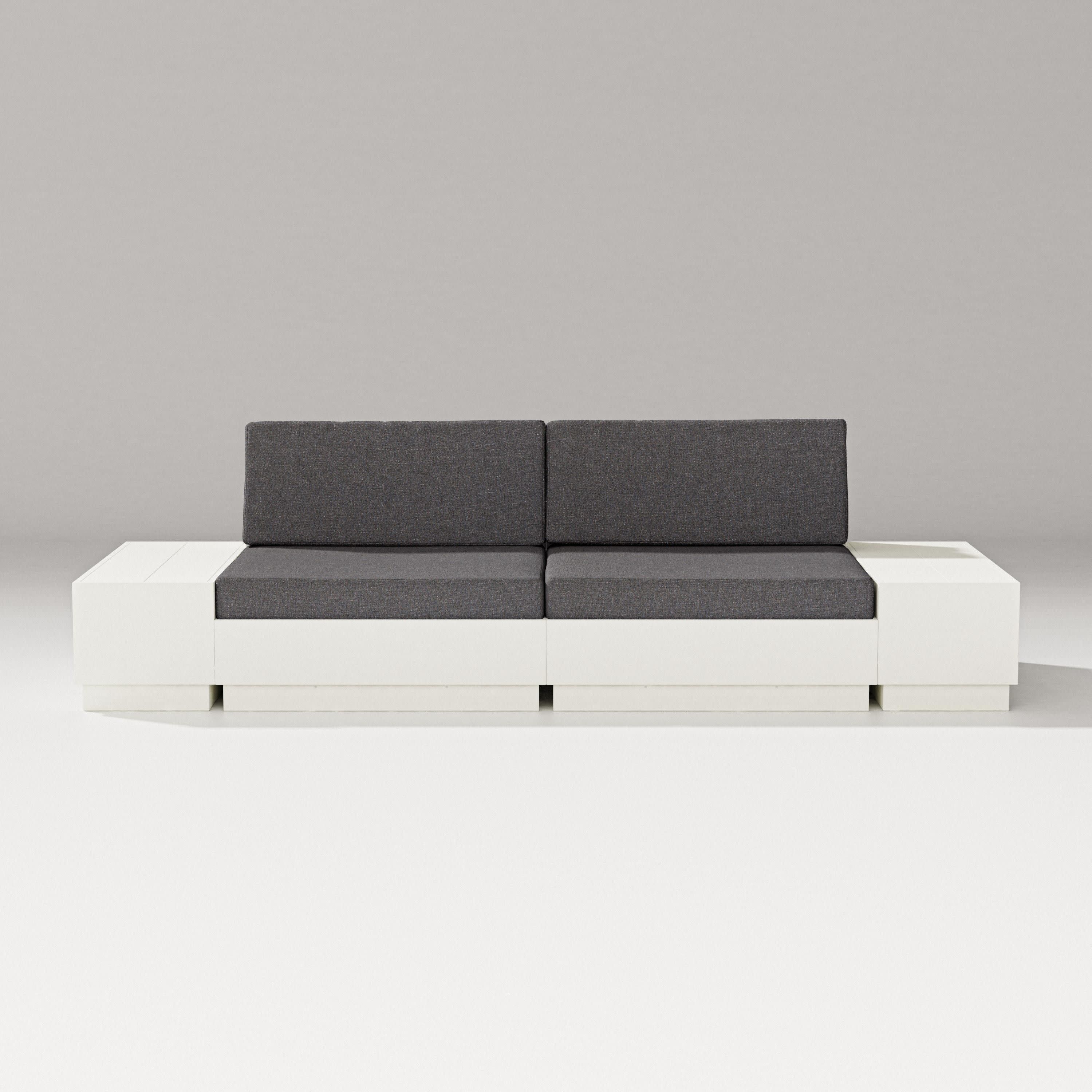 Elevate 4-Piece Loveseat Sectional in Vintage White / Ash Charcoal