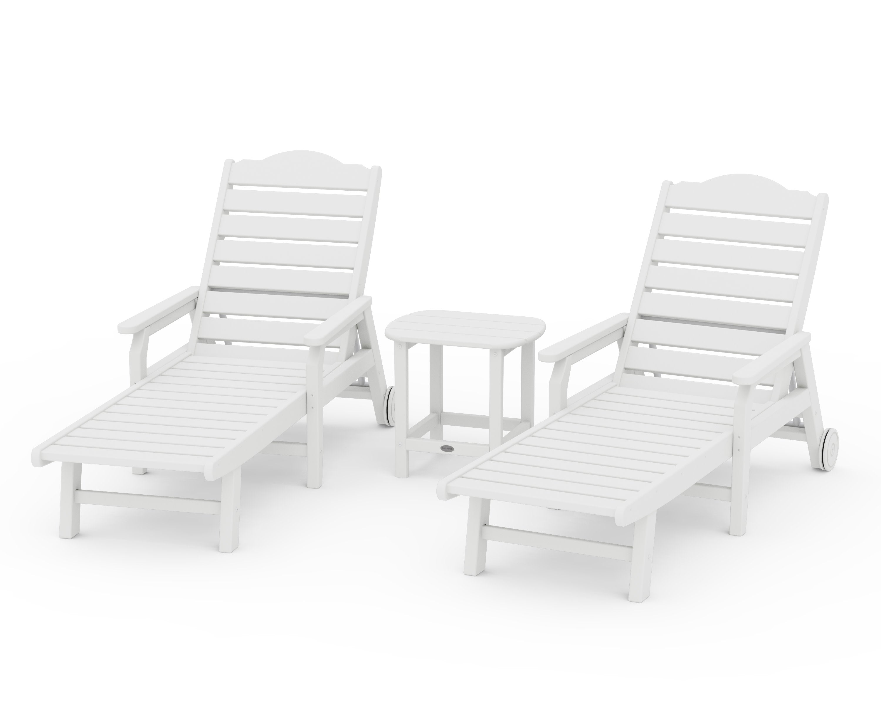 3-Piece Savannah Chaise Lounge Set in White