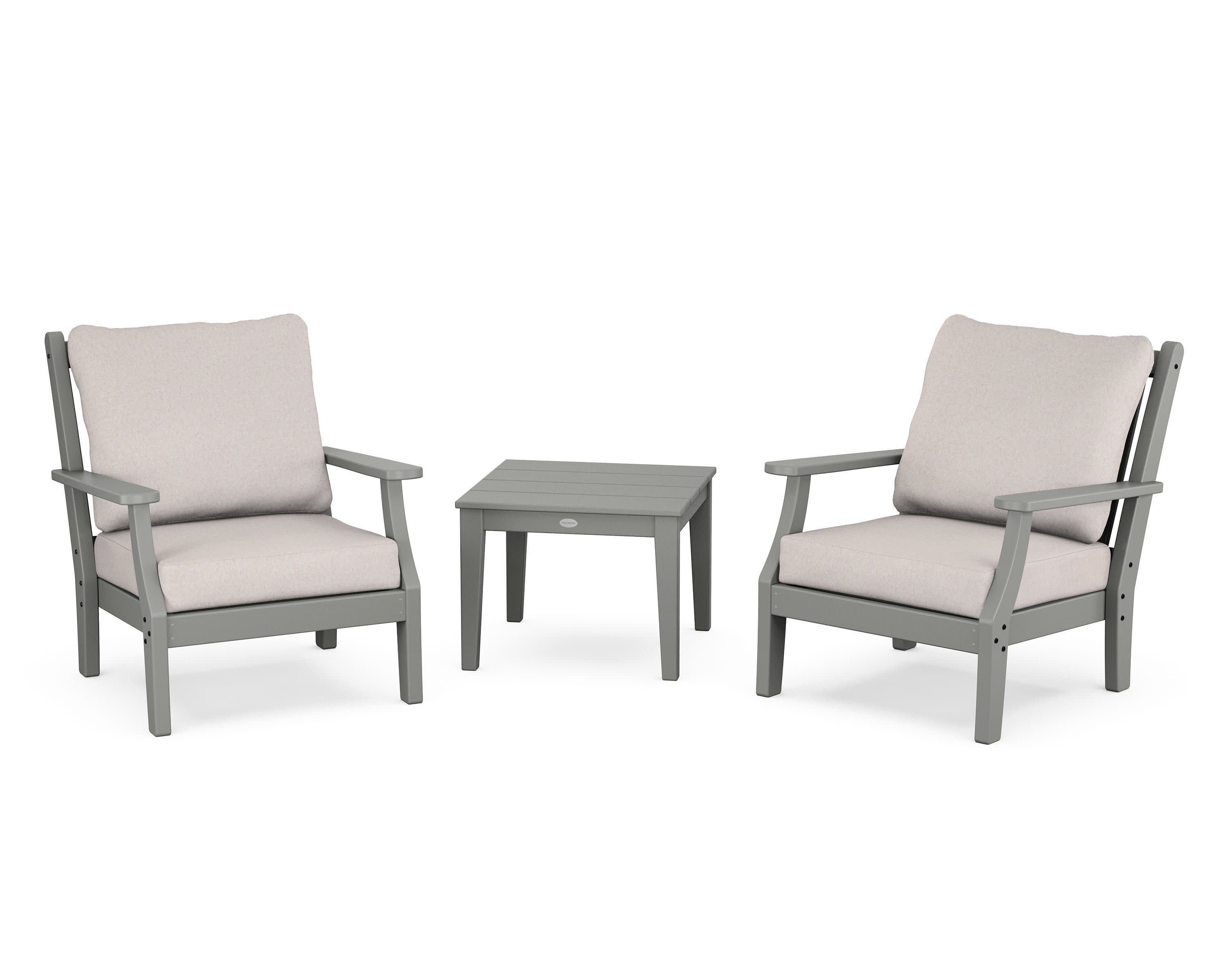 Wovendale 3-Piece Deep Seating Set in Slate Grey / Dune Burlap