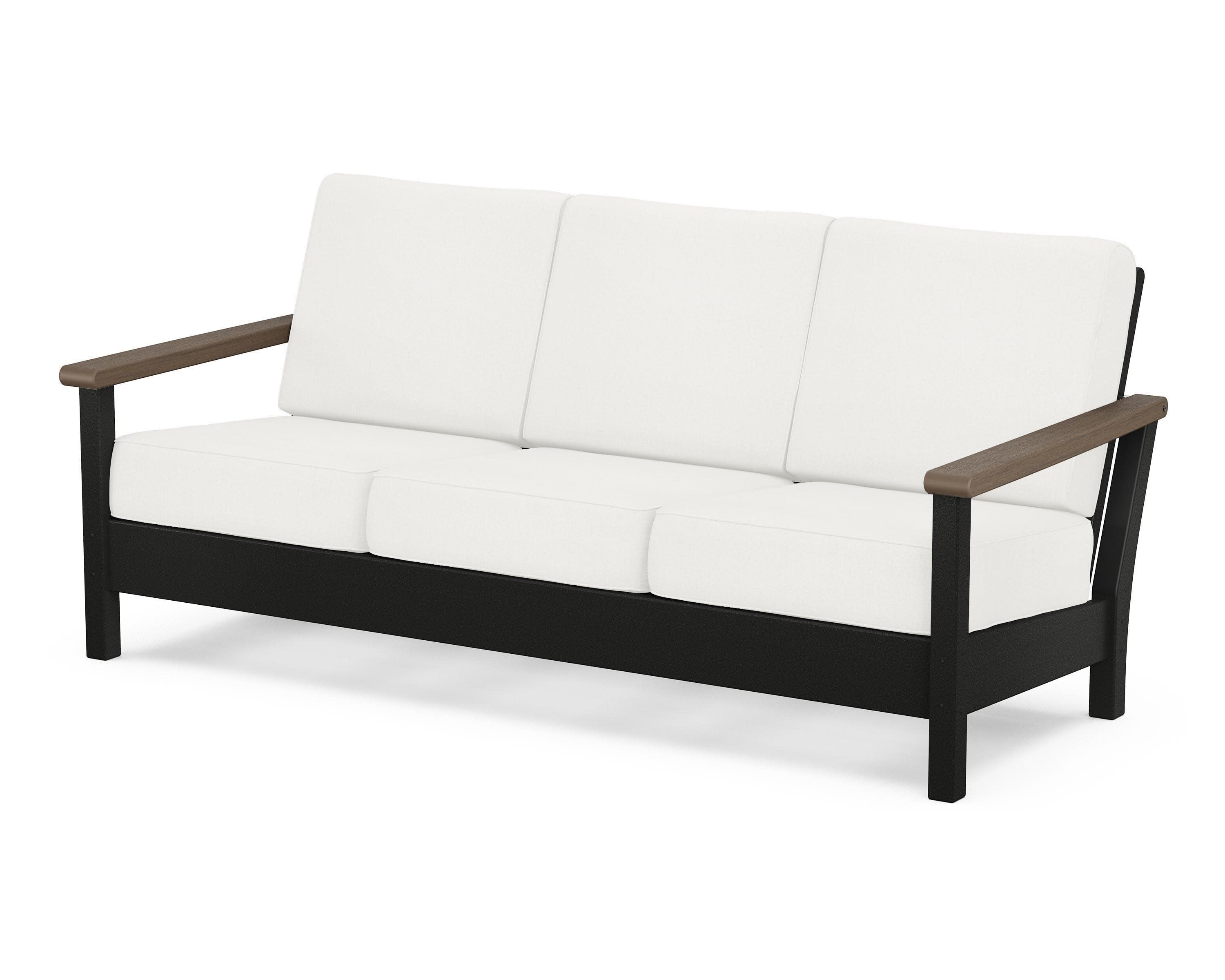 Harbour Deep Seating Sofa in Black / Kona / Natural Linen