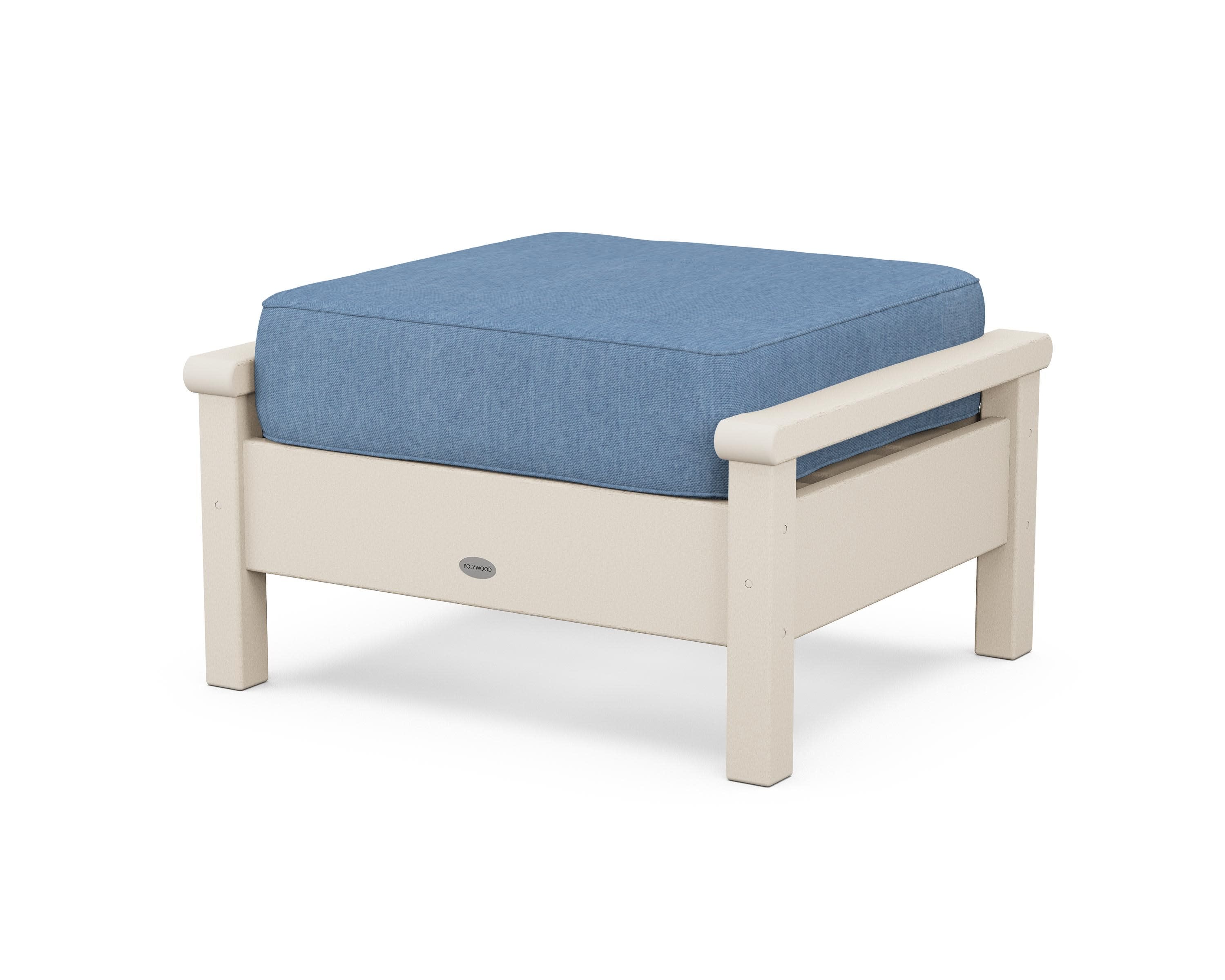 Harbour Deep Seating Ottoman in Sand / Sky Blue