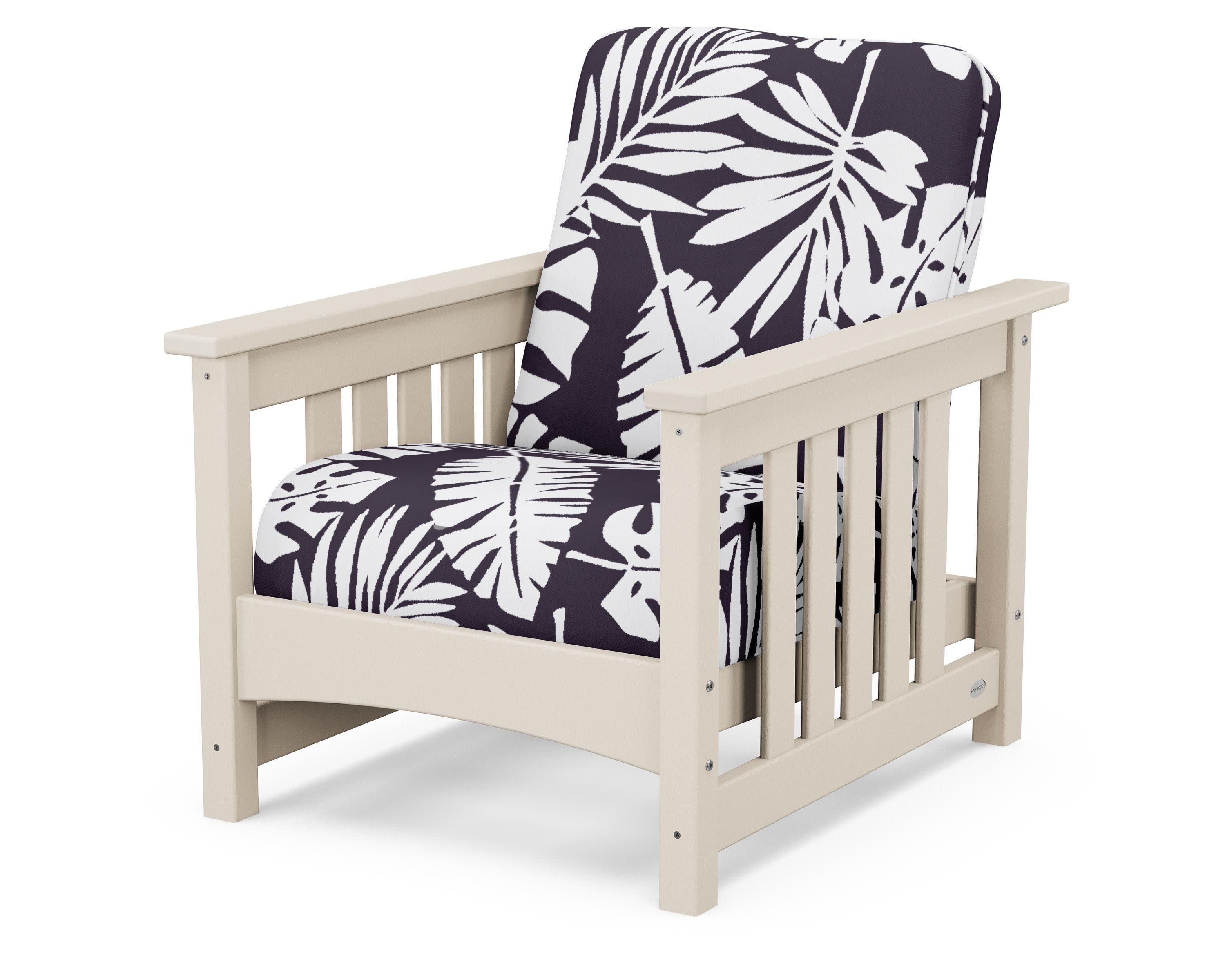 Club Mission Chair in Sand / Leaf Navy