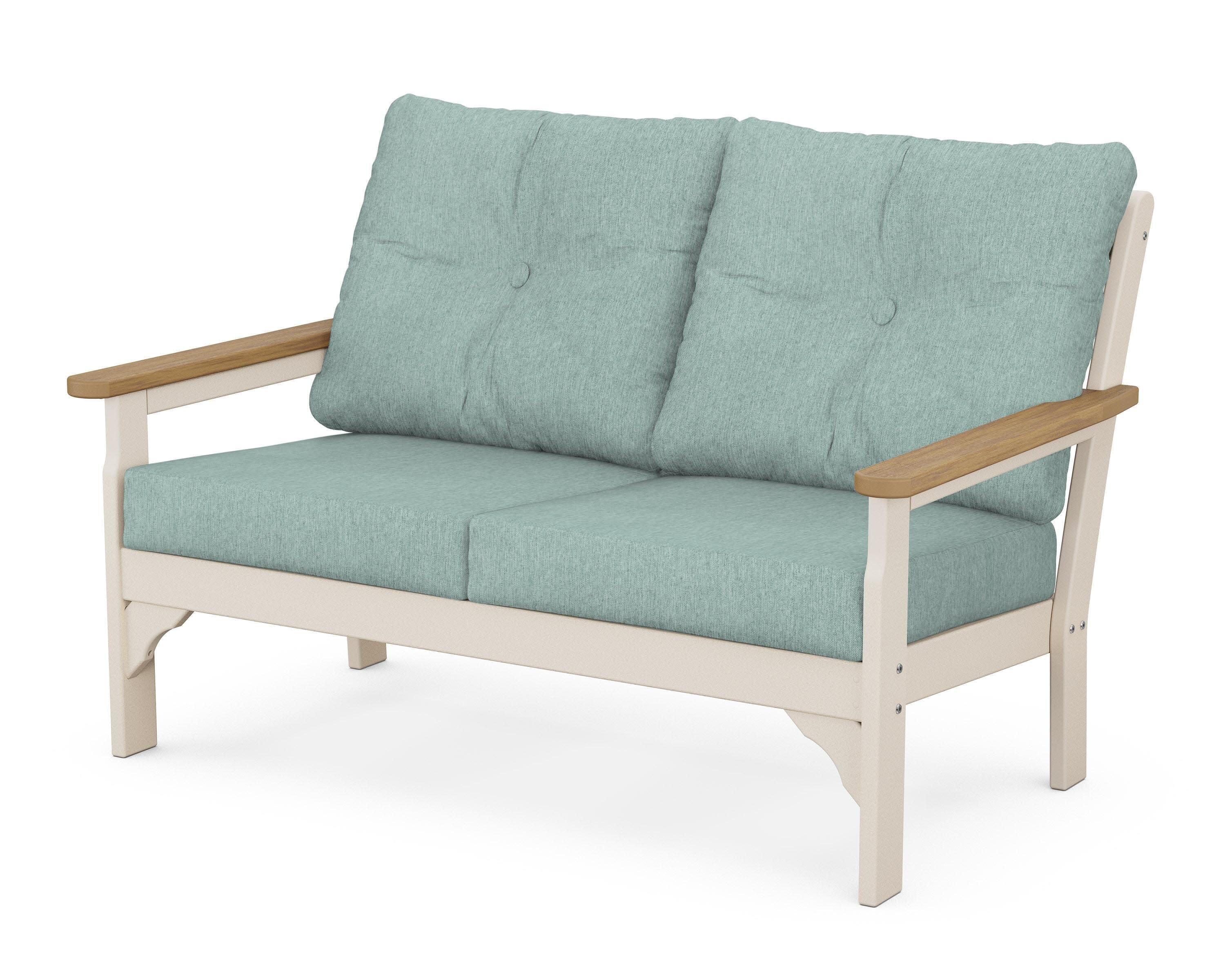 Vineyard Deep Seating Loveseat in Sand / Natural / Glacier Spa